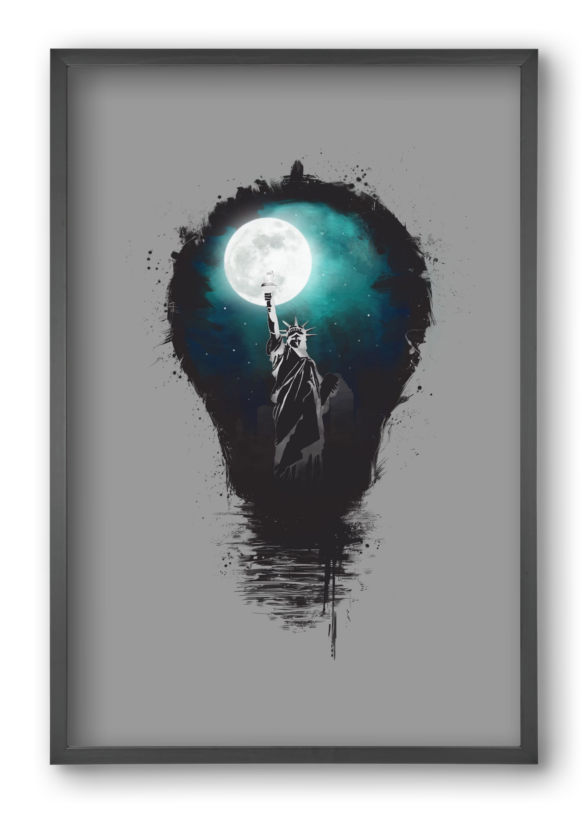 Big city lights, 40x60 cm (40x60 cm), Fekete keret