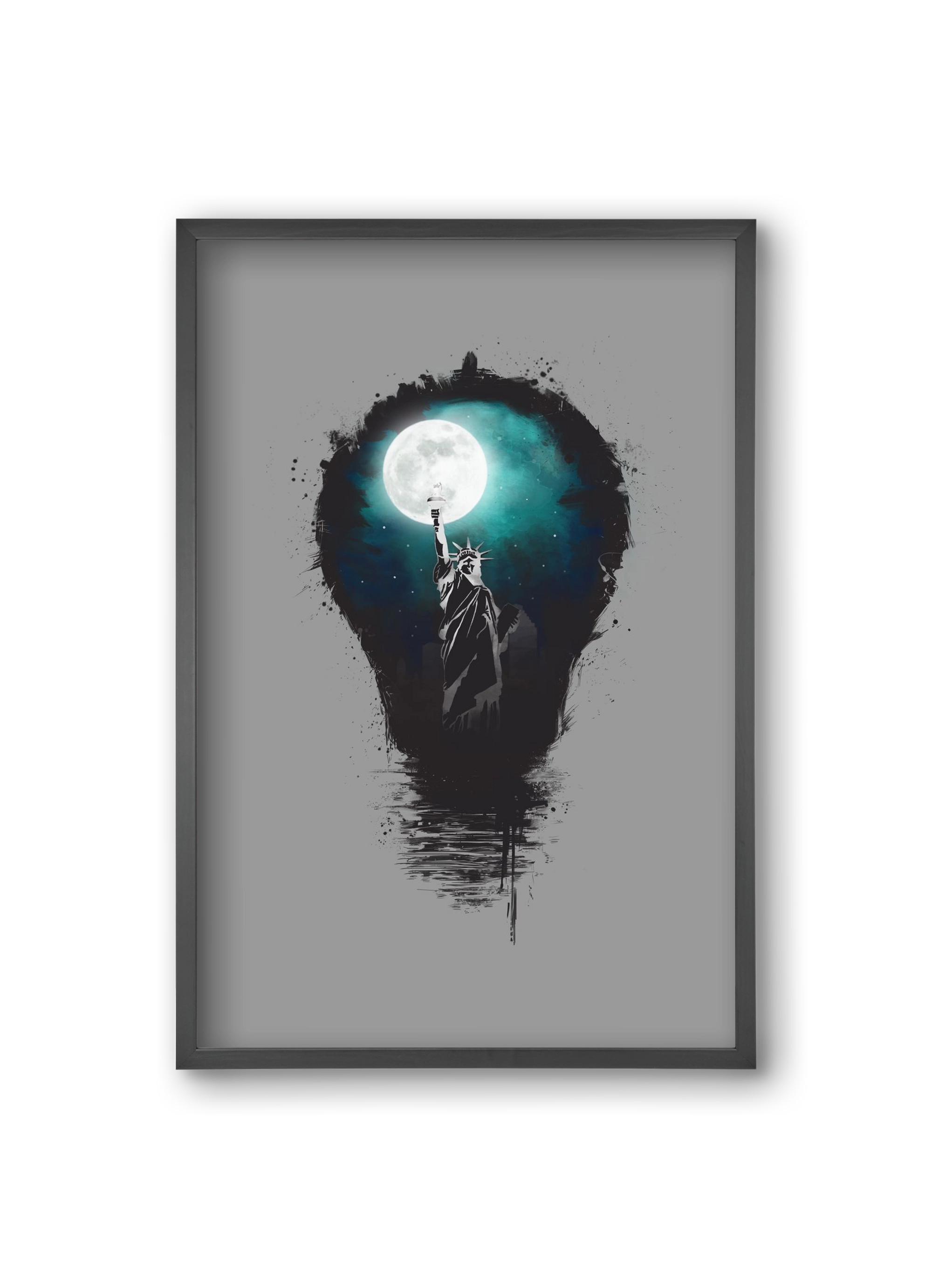 Big city lights, 20x30 cm (20x30 cm), Fekete keret