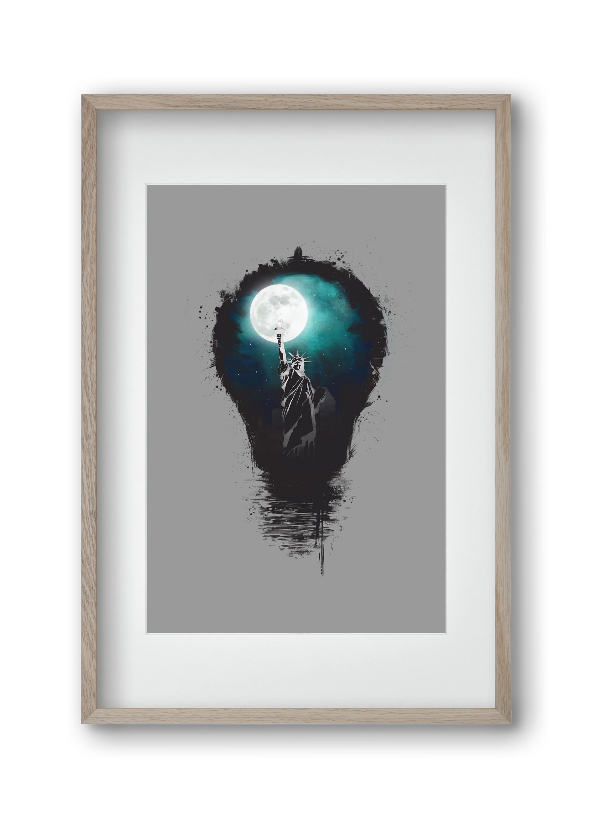 Big city lights, 30x45 cm (20x30 cm), Tölgy keret, paszpartuval