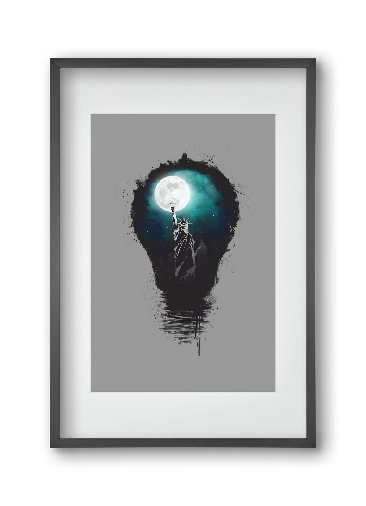 Big city lights, 30x45 cm (20x30 cm), Fekete keret, paszpartuval