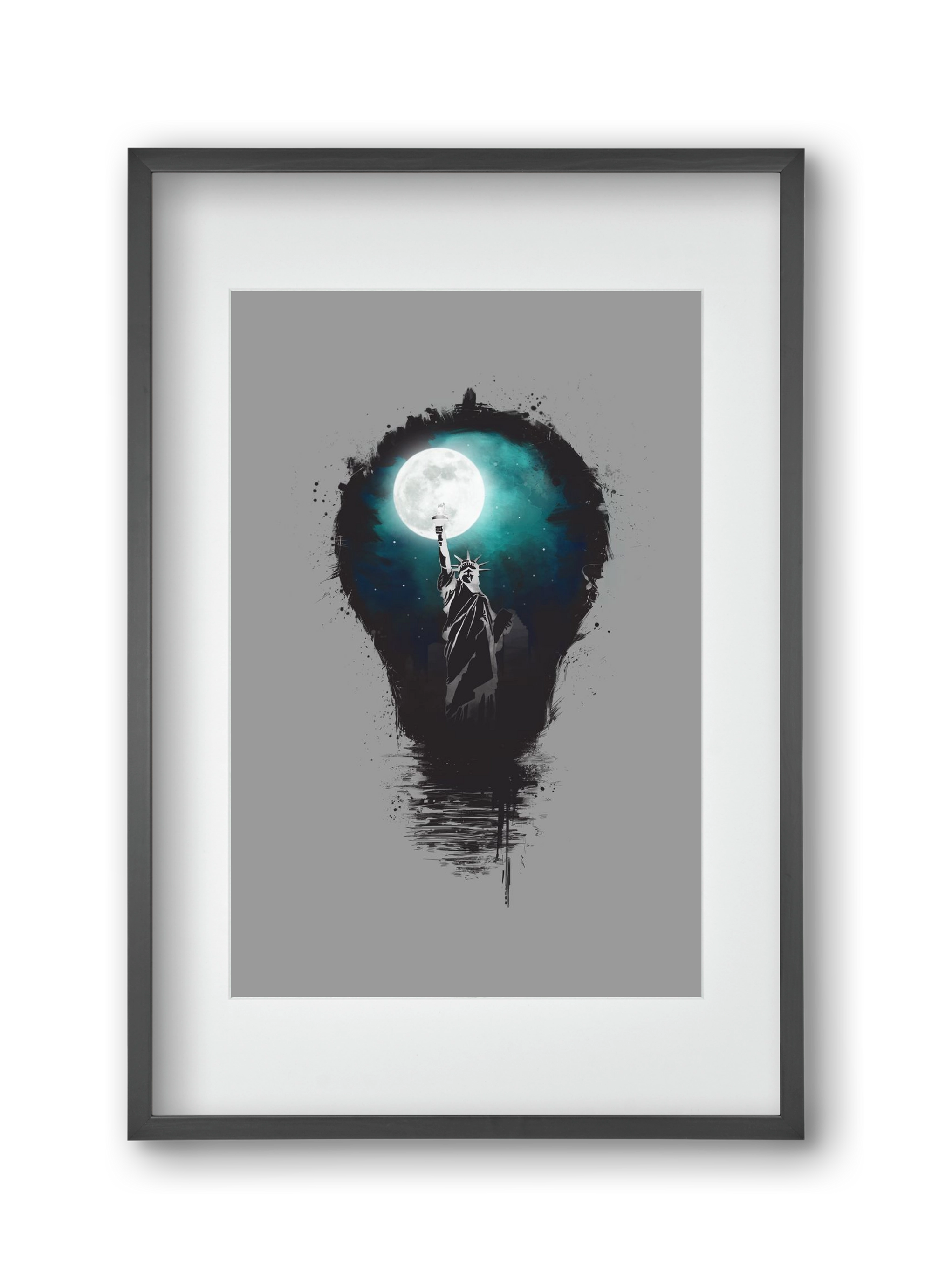 Big city lights, 30x45 cm (20x30 cm), Fekete keret, paszpartuval