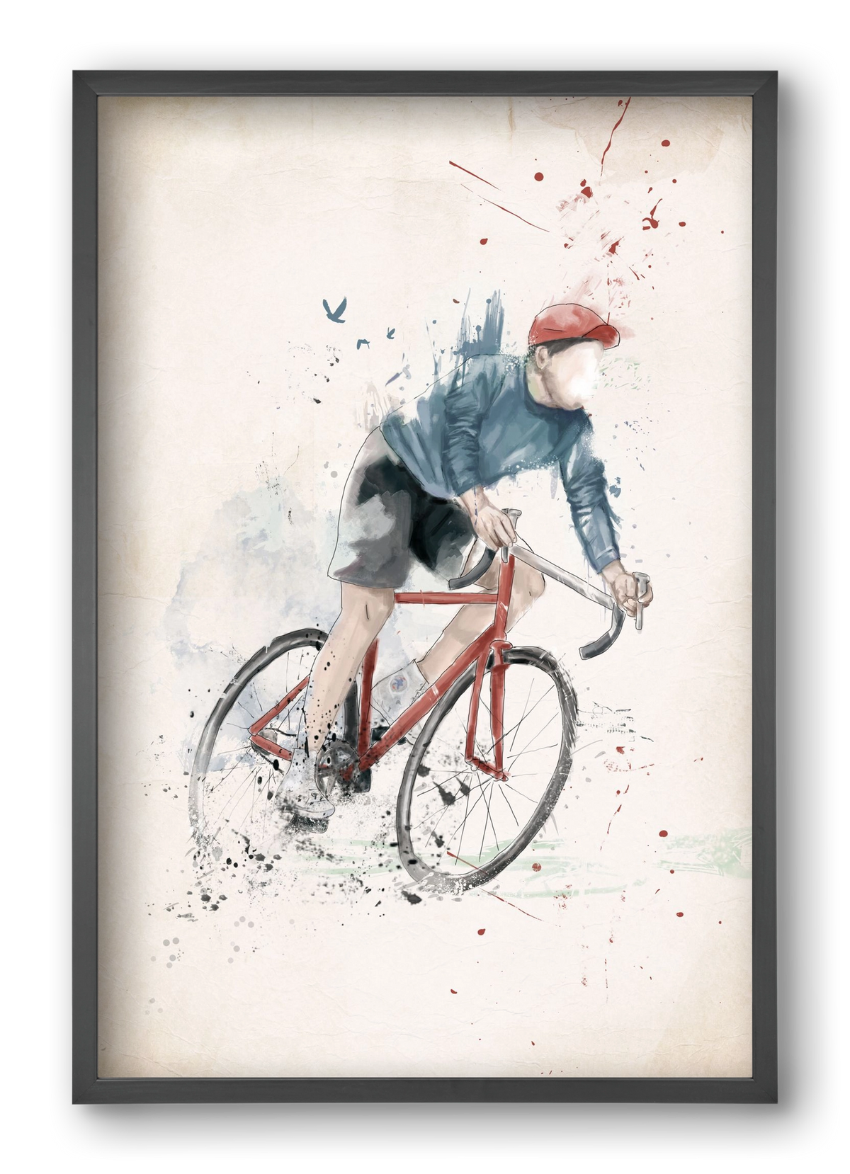 I want to ride my bicycle, 40x60 cm (40x60 cm), Fekete keret