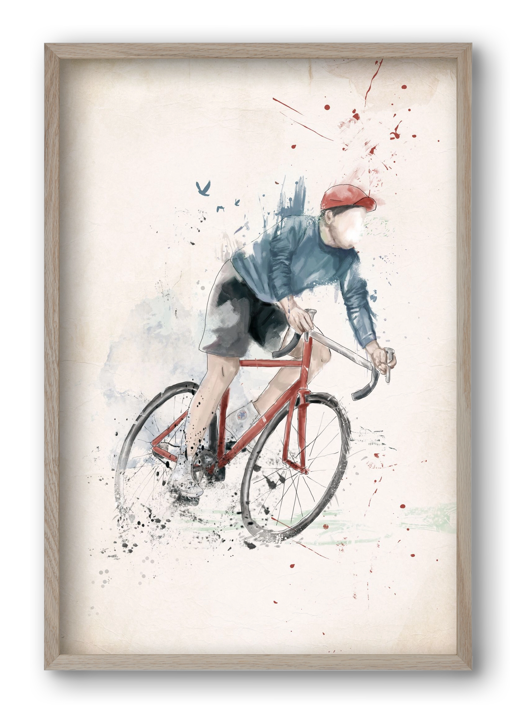 I want to ride my bicycle, 40x60 cm (40x60 cm), Tölgy keret