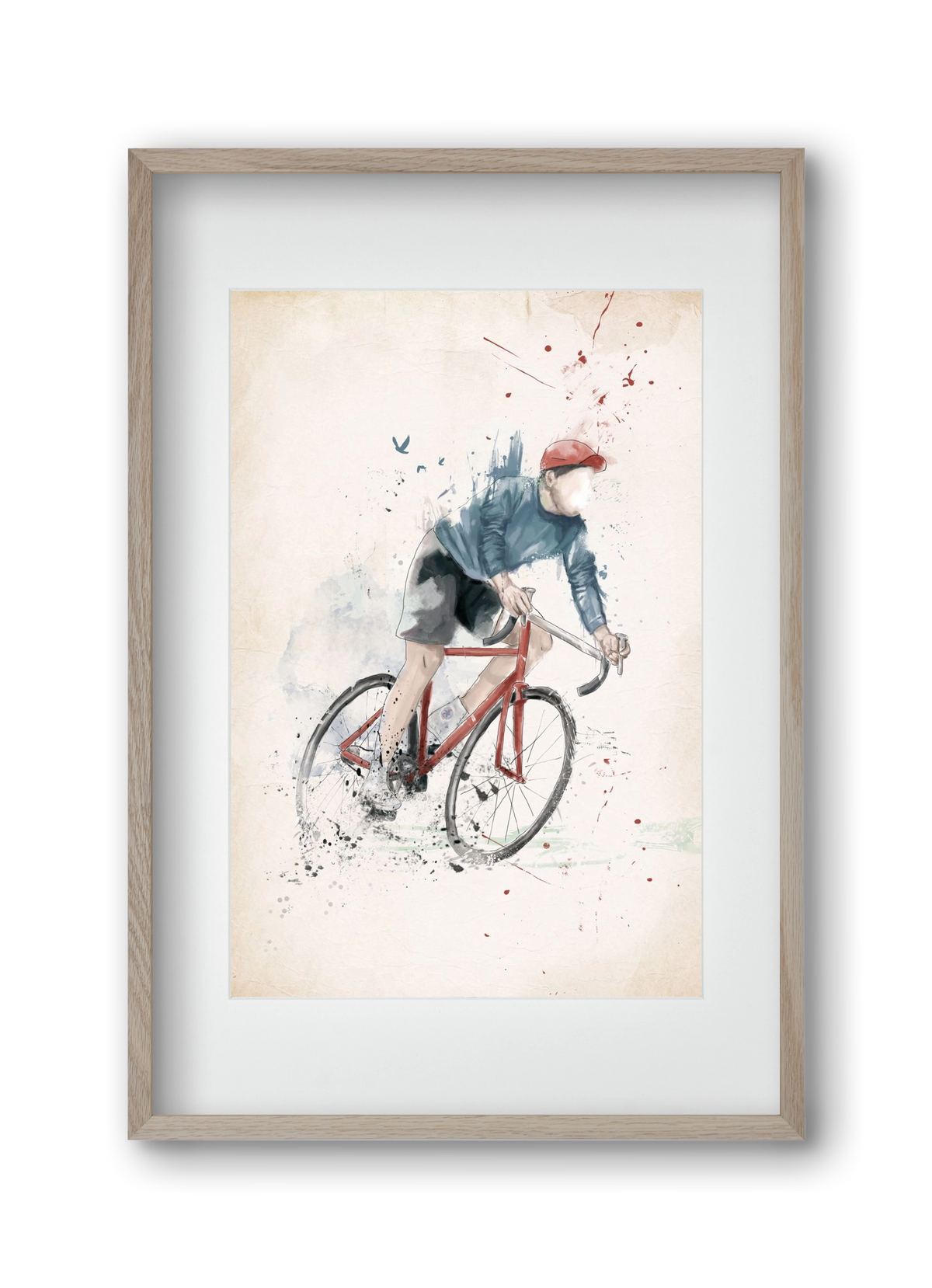 I want to ride my bicycle, 30x45 cm (20x30 cm), Tölgy keret, paszpartuval