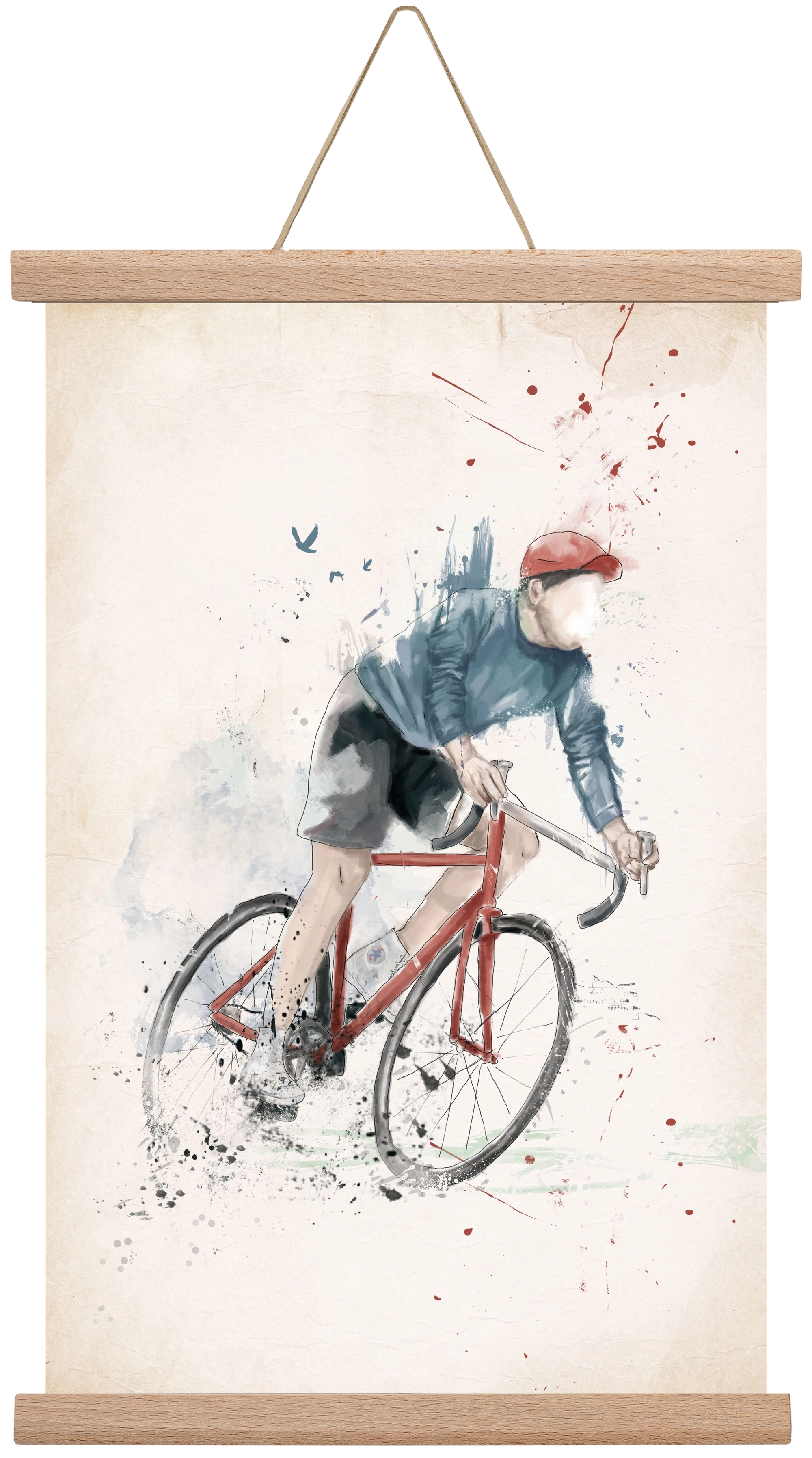 I want to ride my bicycle, 30x45 cm (30x45 cm), Tölgy akasztó