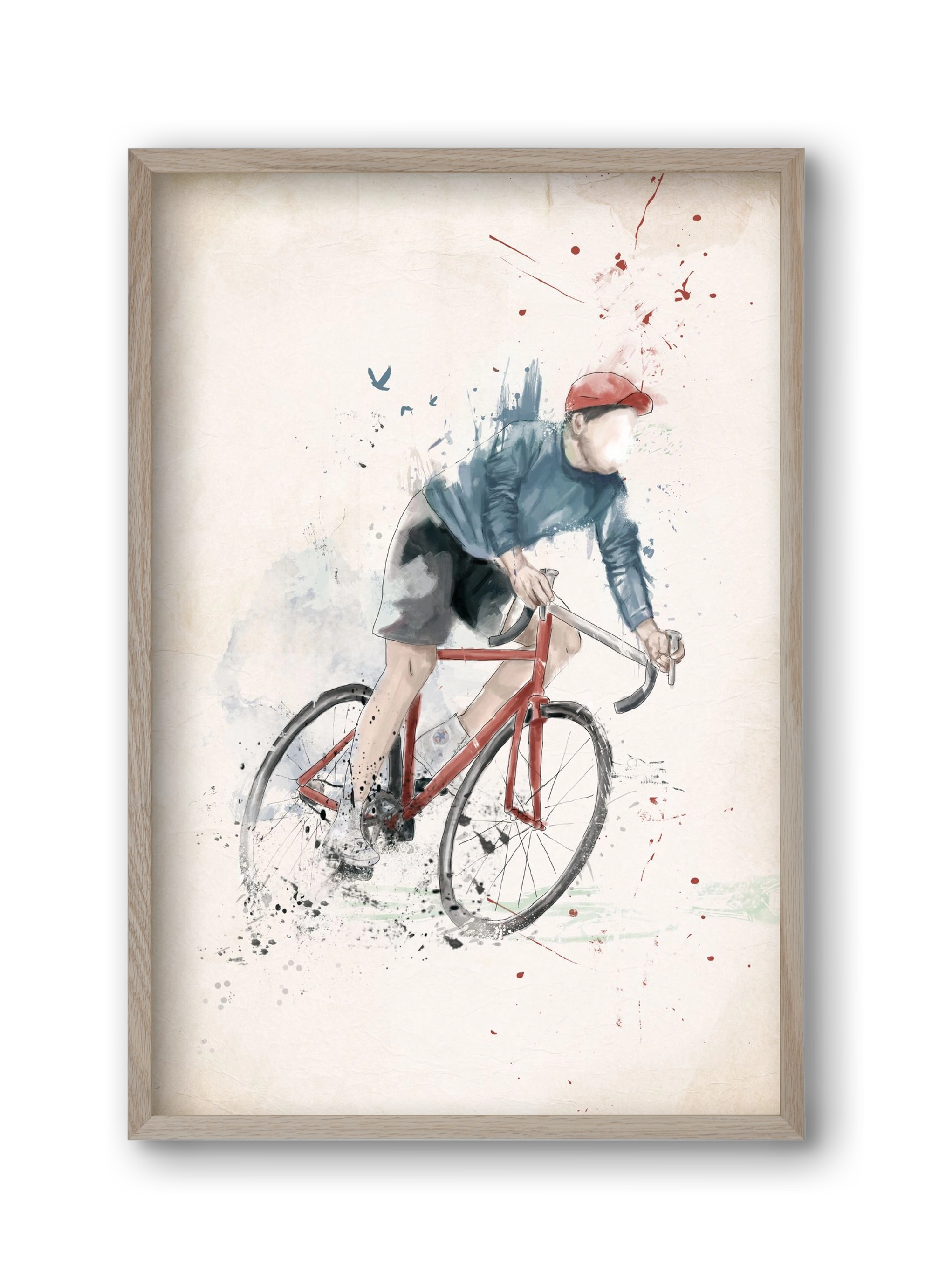 I want to ride my bicycle, 30x45 cm (30x45 cm), Tölgy keret