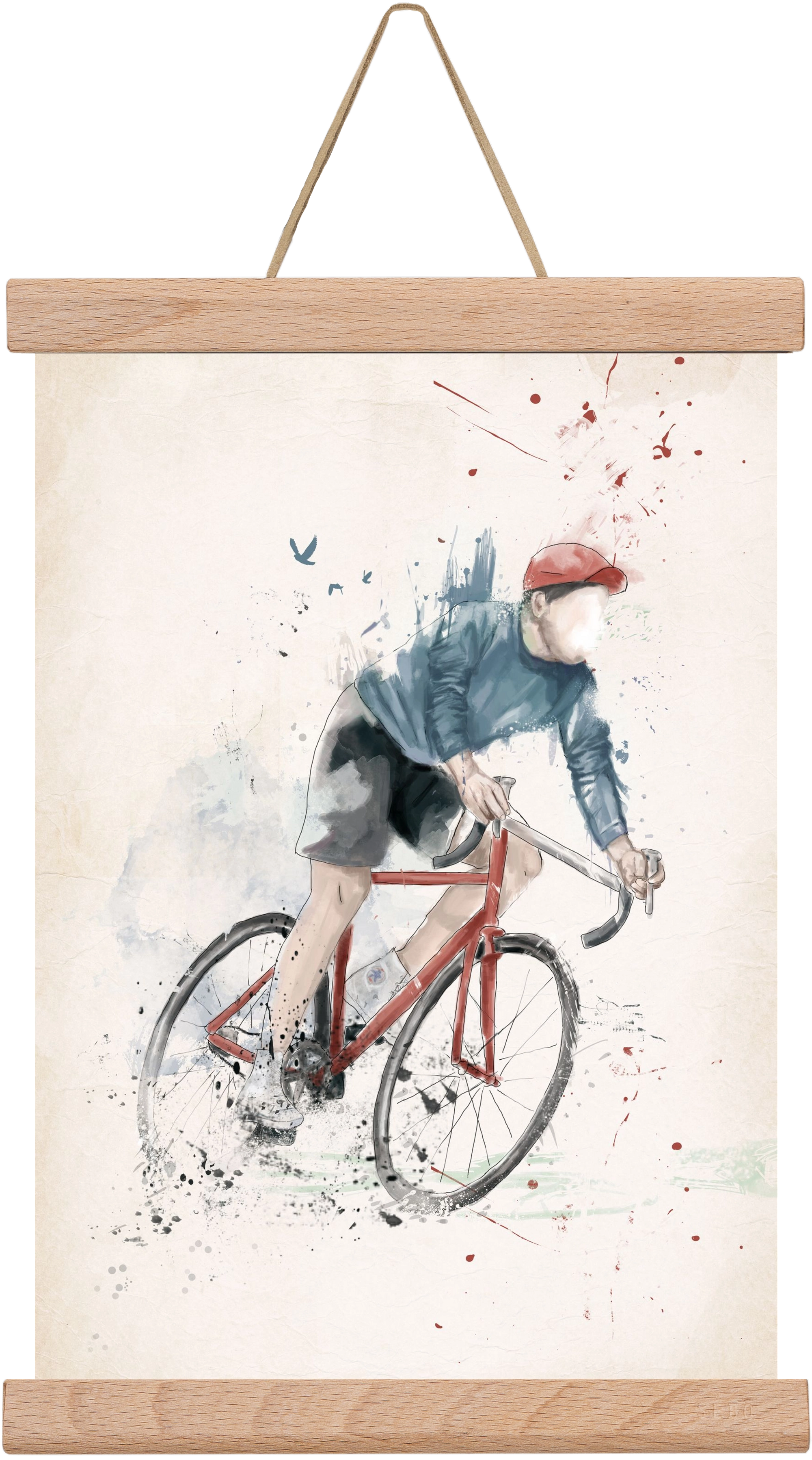 I want to ride my bicycle, 20x30 cm (20x30 cm), Tölgy akasztó