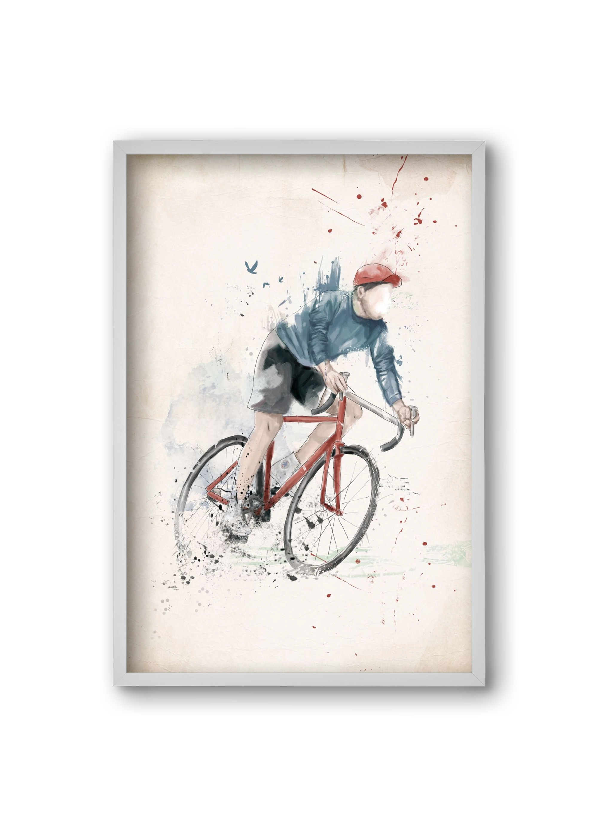 I want to ride my bicycle, 20x30 cm (20x30 cm), Fehér keret