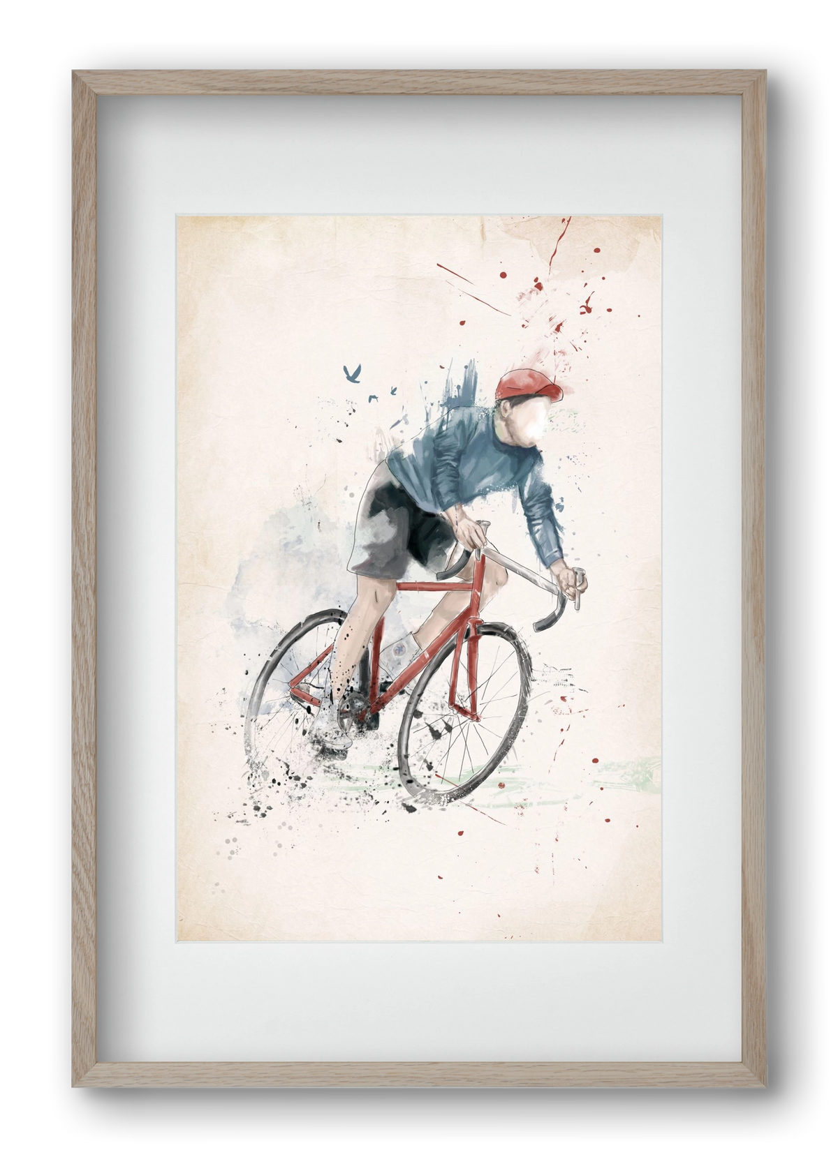 I want to ride my bicycle, 40x60 cm (30x45 cm), Tölgy keret, paszpartuval
