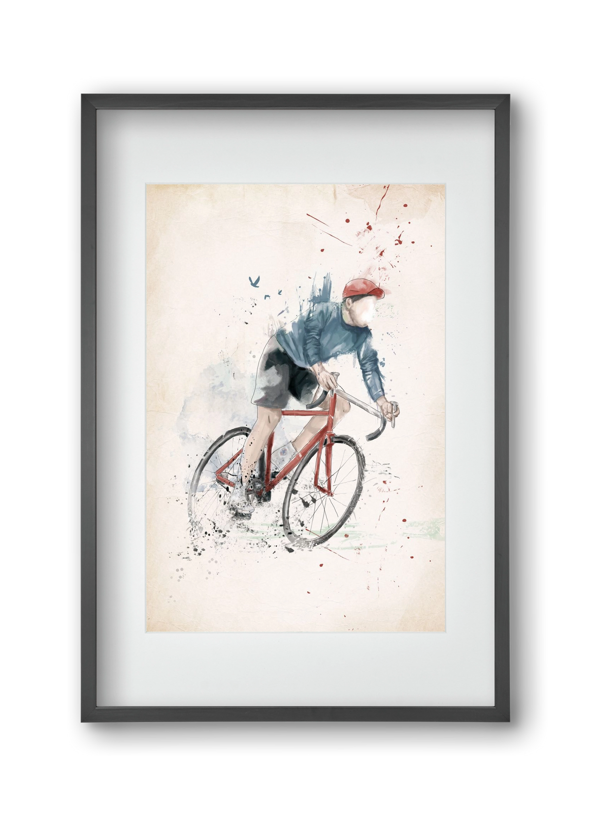 I want to ride my bicycle, 30x45 cm (20x30 cm), Fekete keret, paszpartuval