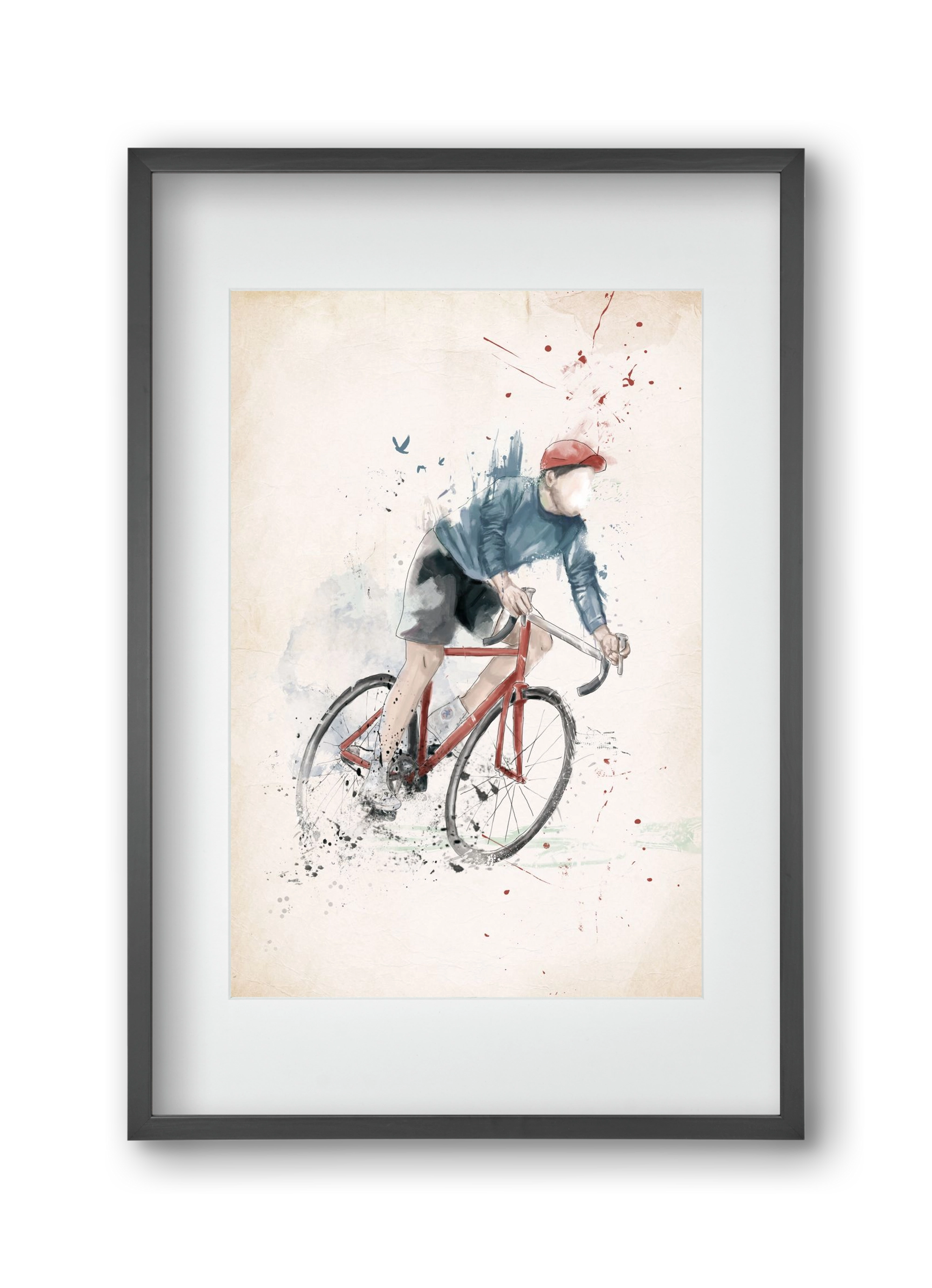 I want to ride my bicycle, 30x45 cm (20x30 cm), Fekete keret, paszpartuval
