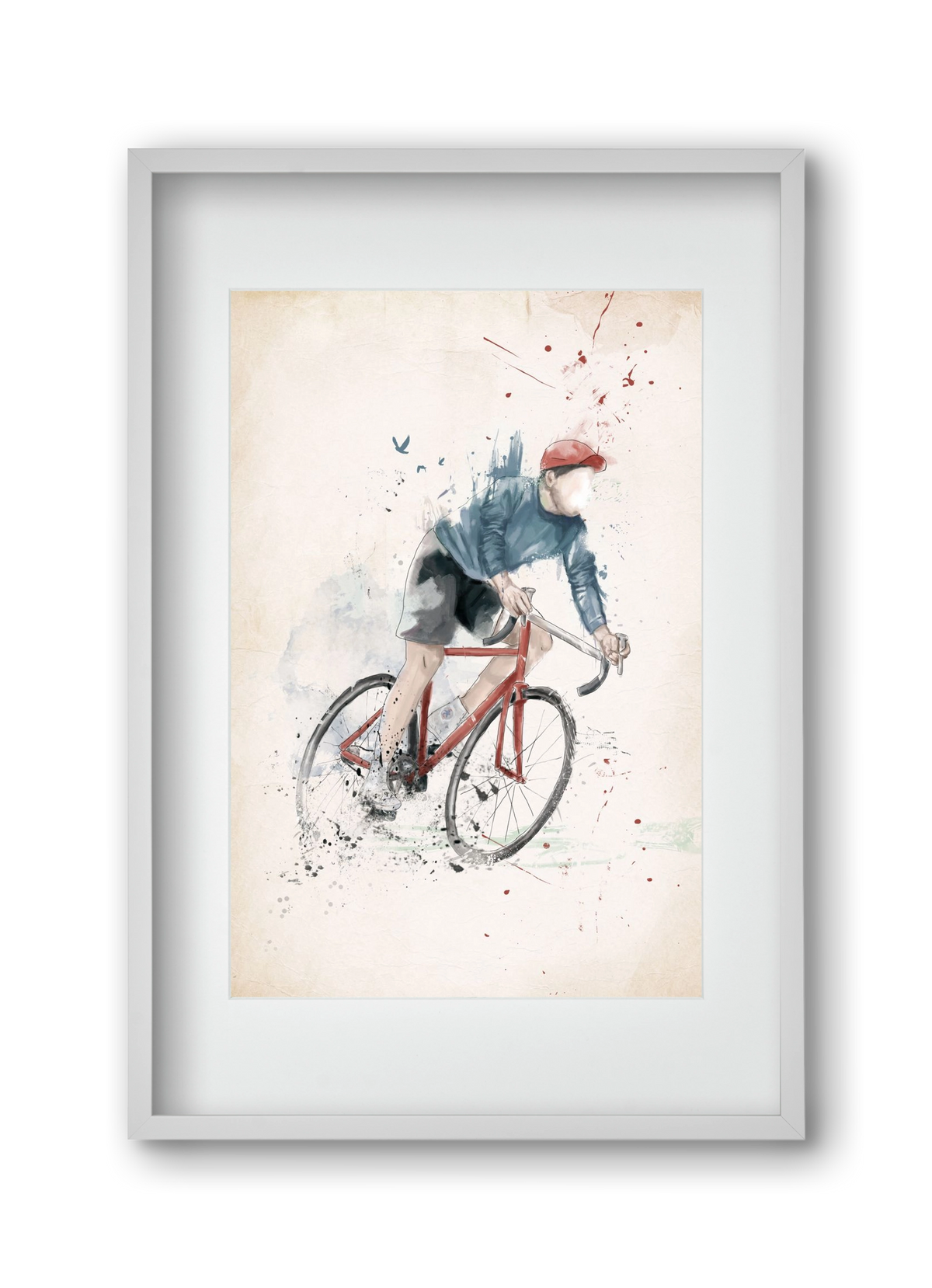 I want to ride my bicycle, 30x45 cm (20x30 cm), Fehér keret, paszpartuval