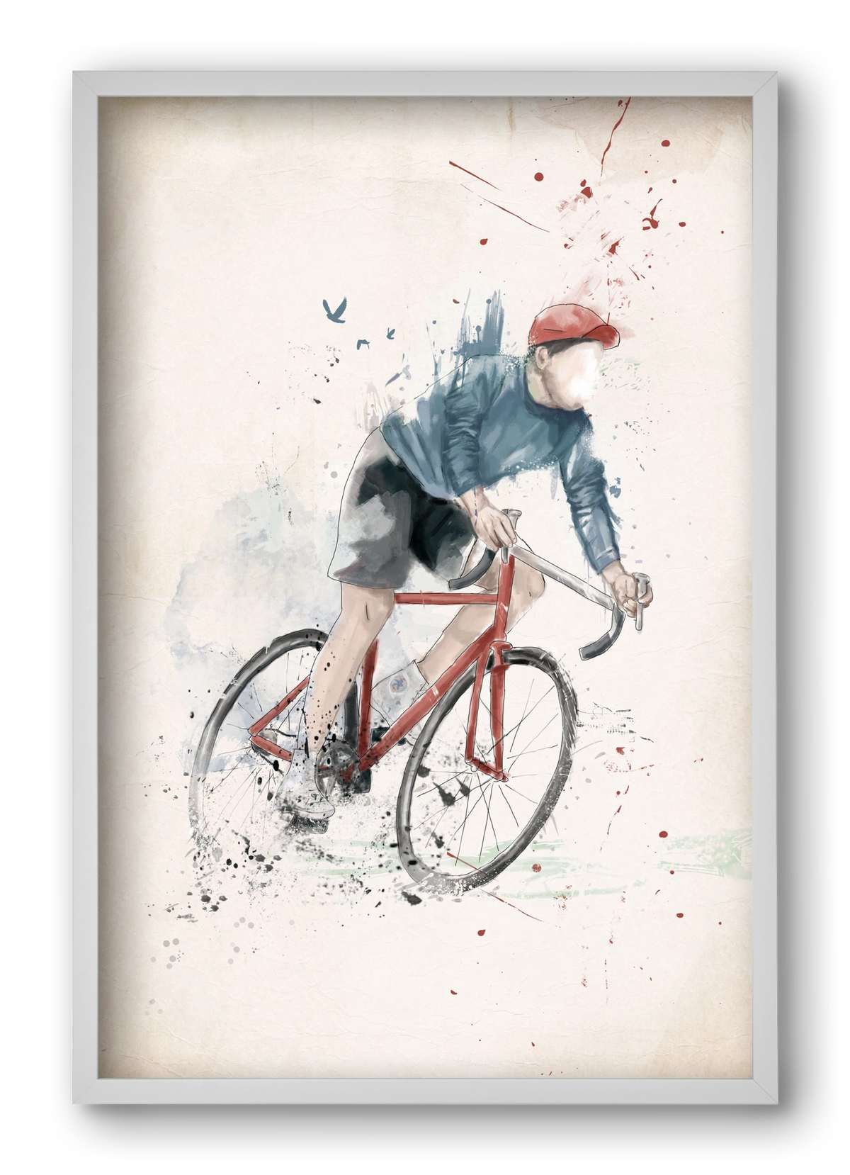 I want to ride my bicycle, 40x60 cm (40x60 cm), Fehér keret