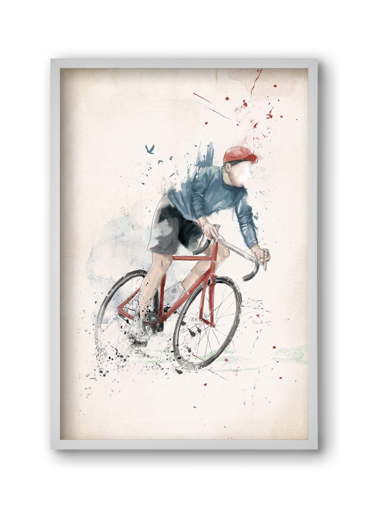 I want to ride my bicycle, 30x45 cm (30x45 cm), Fehér keret