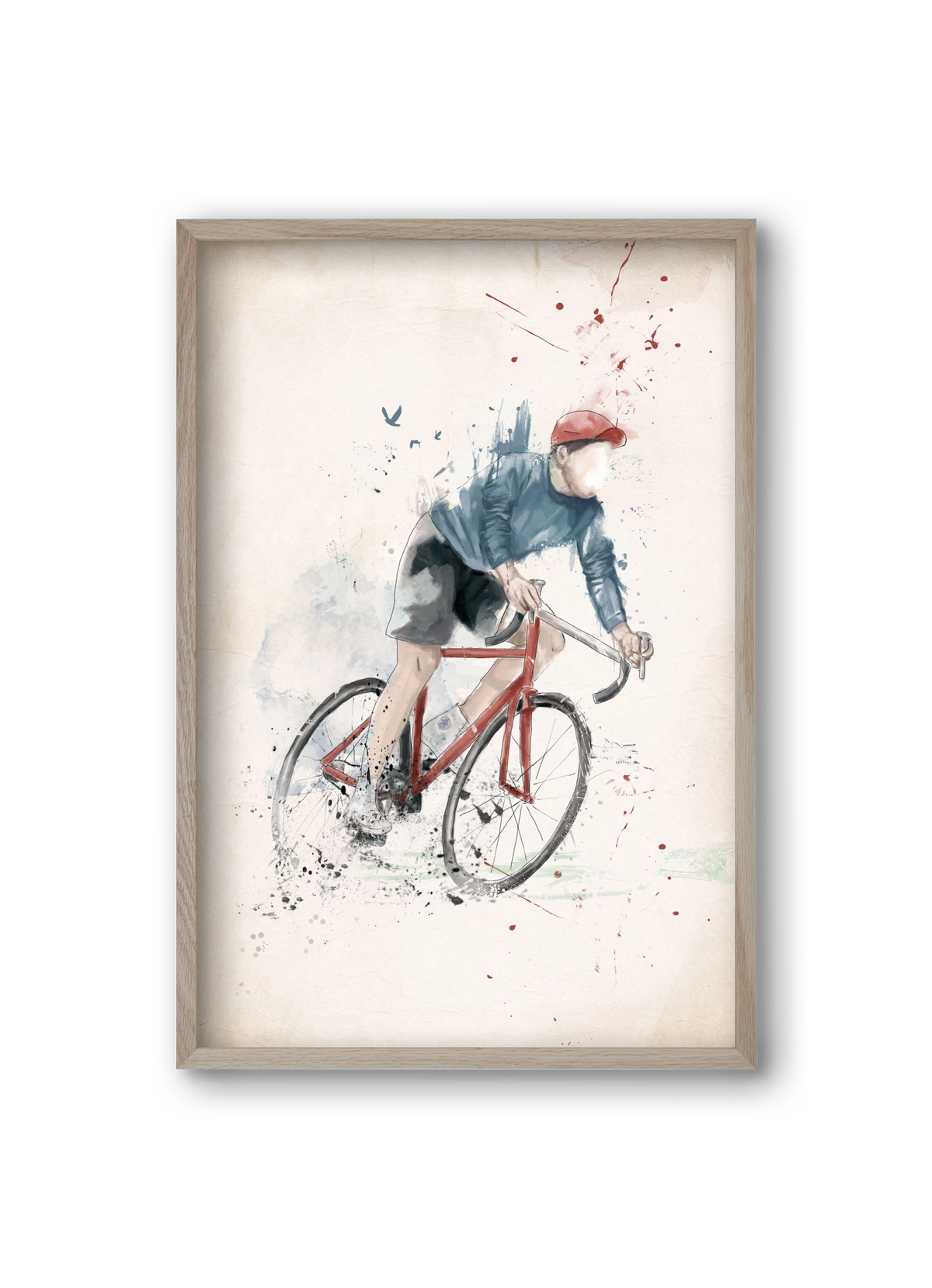 I want to ride my bicycle, 20x30 cm (20x30 cm), Tölgy keret