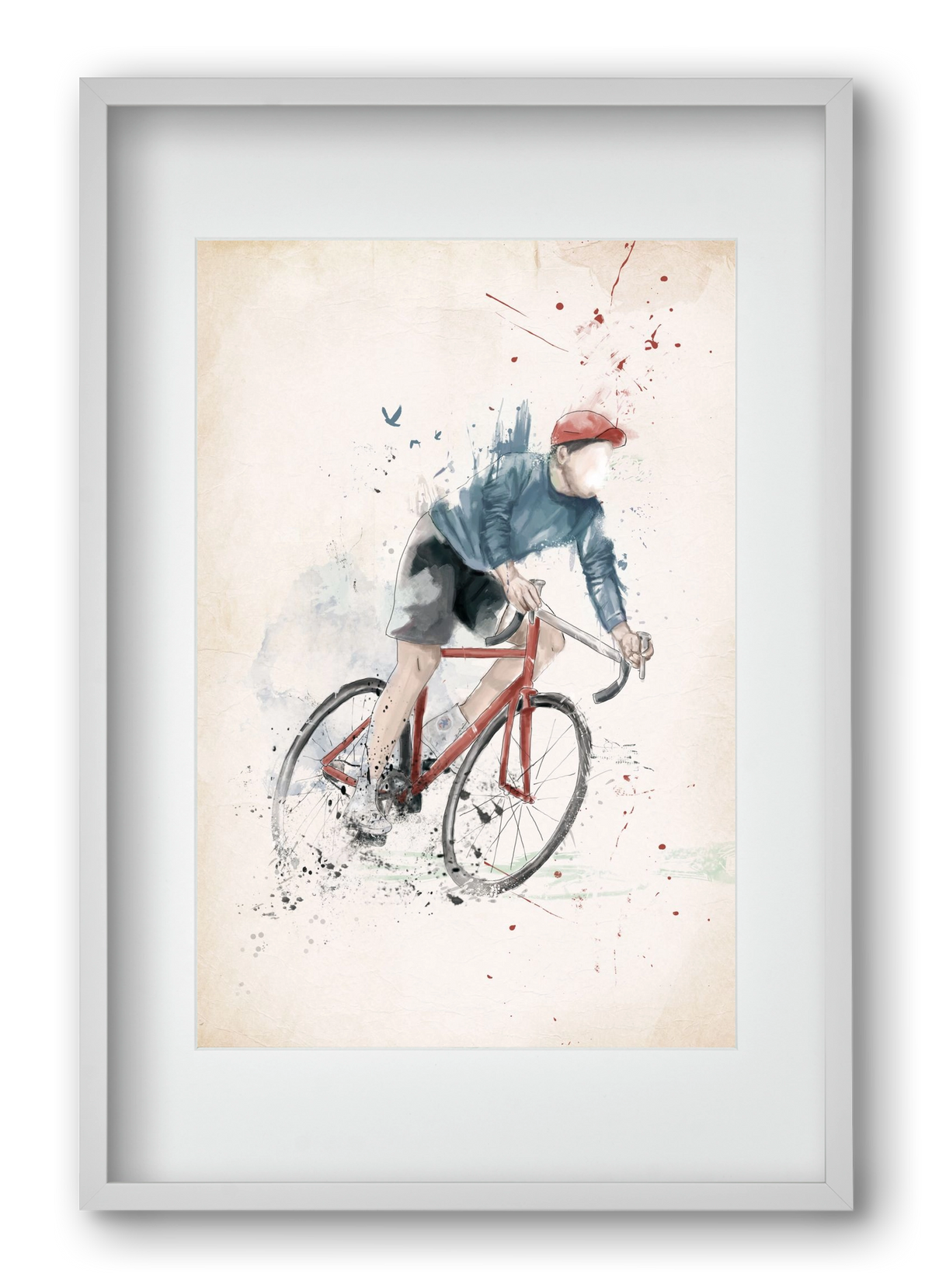 I want to ride my bicycle, 40x60 cm (30x45 cm), Fehér keret, paszpartuval