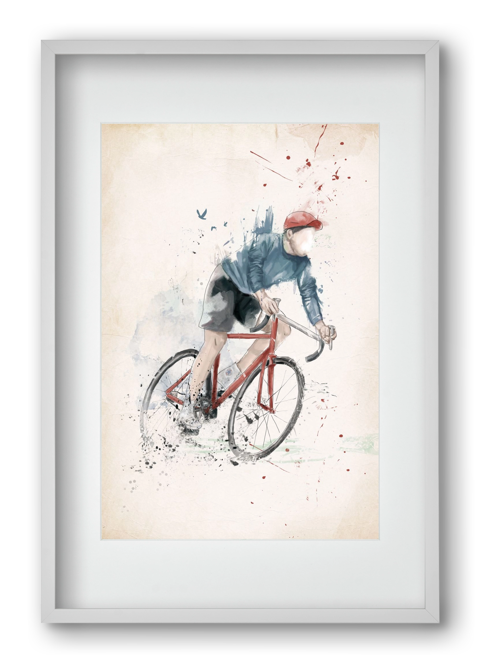 I want to ride my bicycle, 40x60 cm (30x45 cm), Fehér keret, paszpartuval