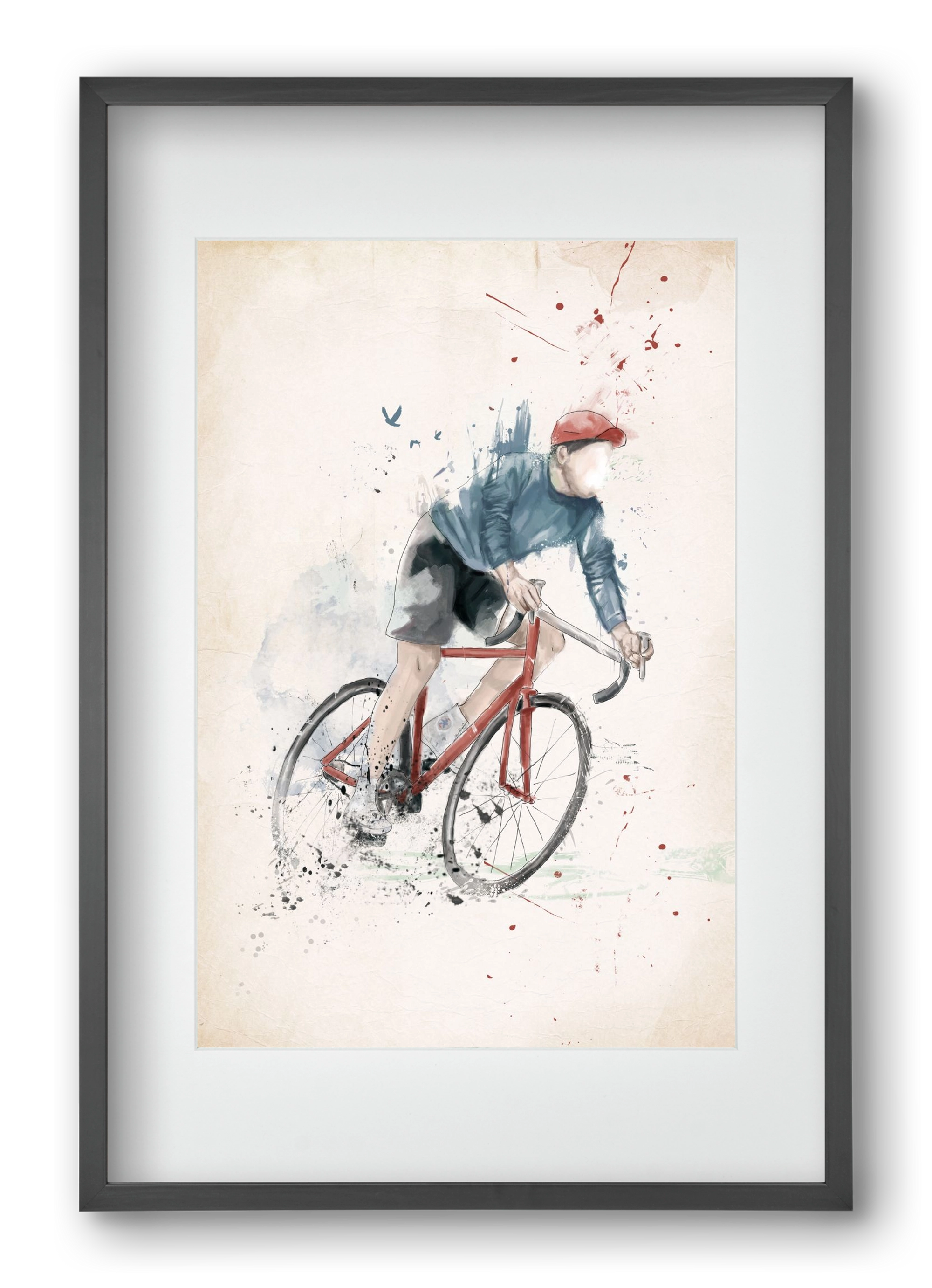 I want to ride my bicycle, 40x60 cm (30x45 cm), Fekete keret, paszpartuval