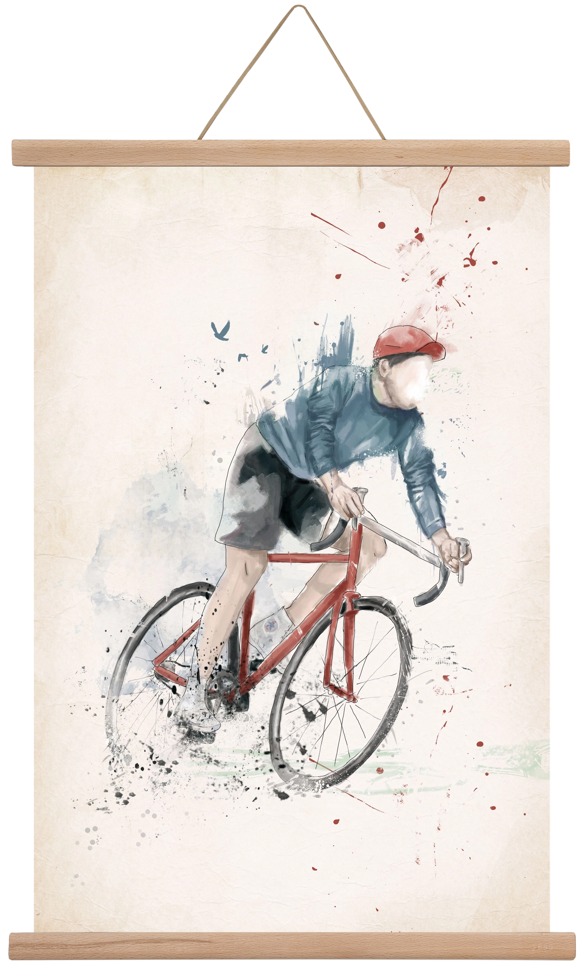 I want to ride my bicycle, 40x60 cm (40x60 cm), Tölgy akasztó