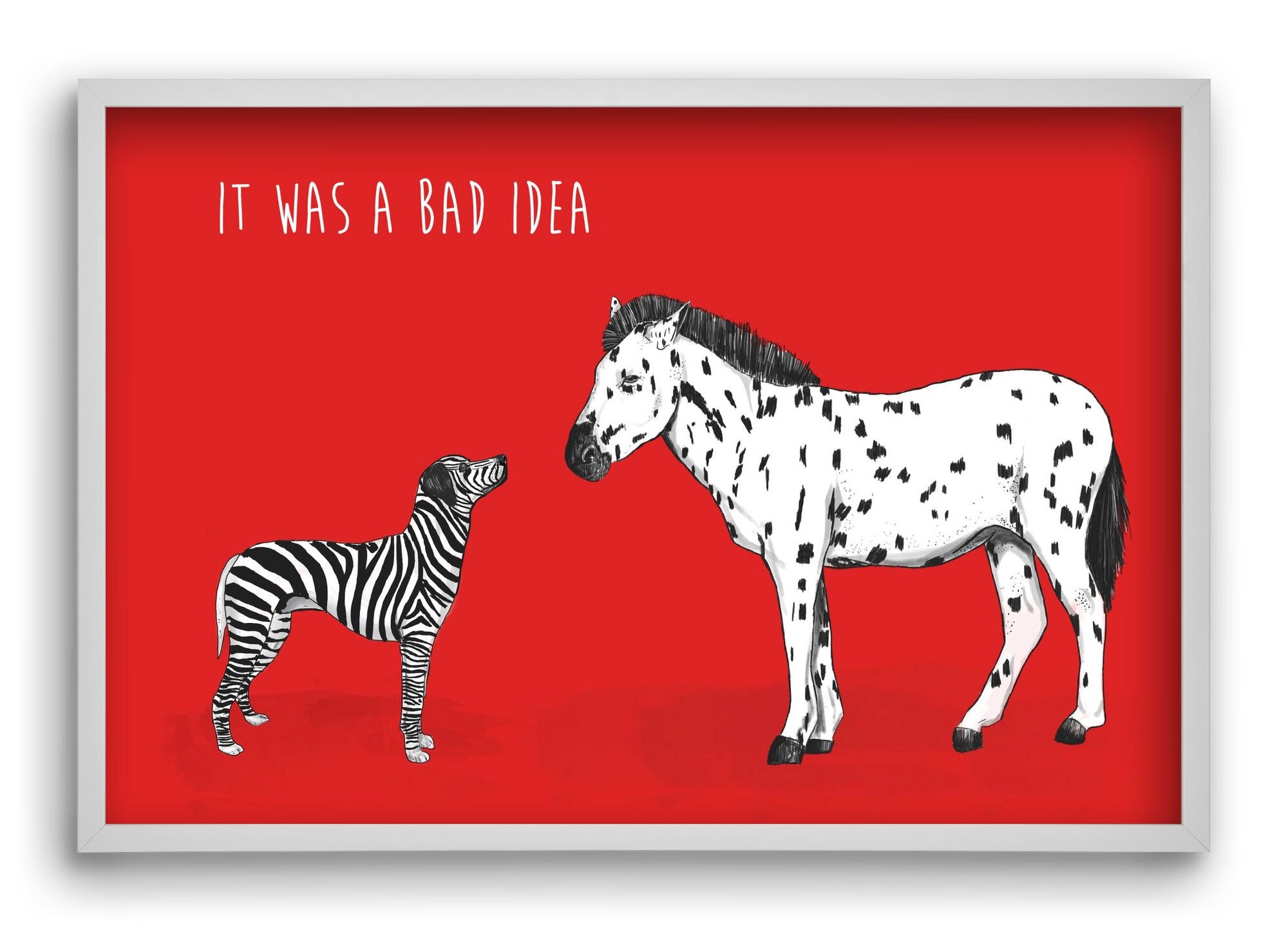 Bad idea, 60x40 cm (60x40 cm), Fehér keret