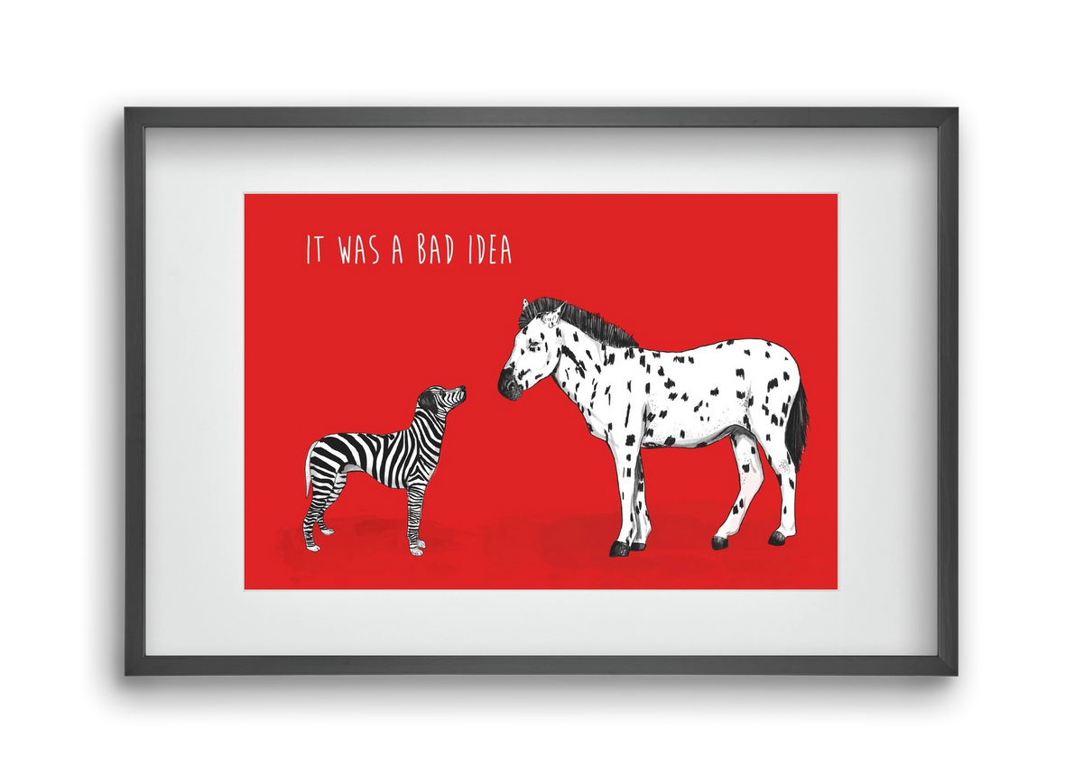 Bad idea, 45x30 cm (30x20 cm), Fekete keret, paszpartuval