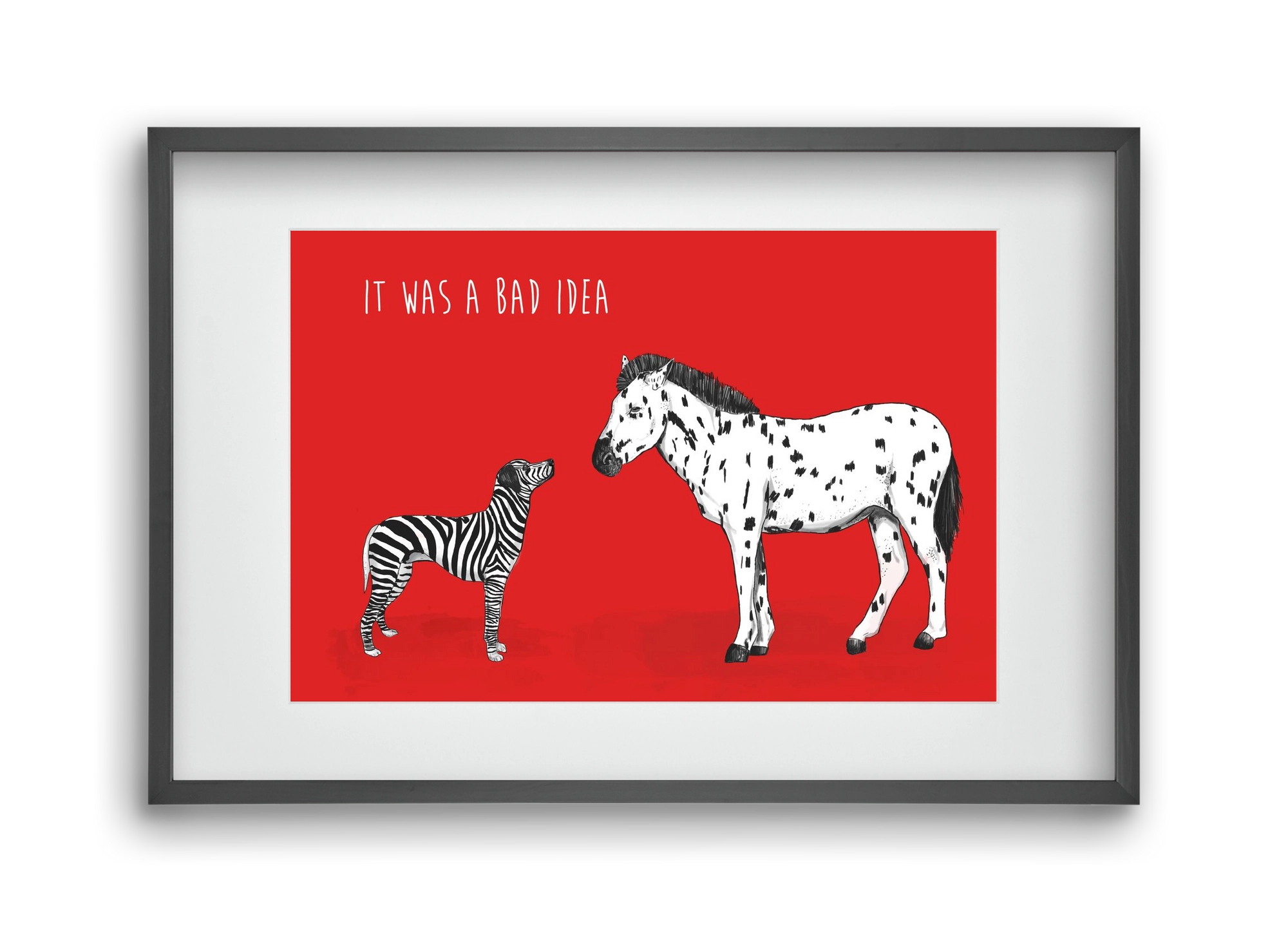 Bad idea, 45x30 cm (30x20 cm), Fekete keret, paszpartuval