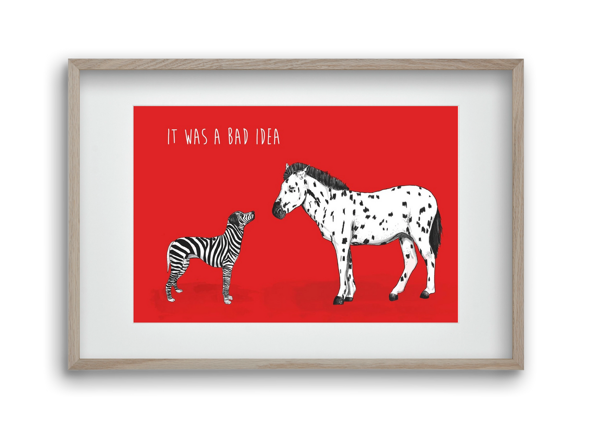 Bad idea, 45x30 cm (30x20 cm), Tölgy keret, paszpartuval