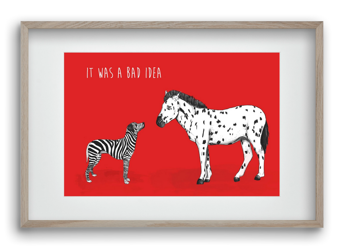 Bad idea, 60x40 cm (45x30 cm), Tölgy keret, paszpartuval