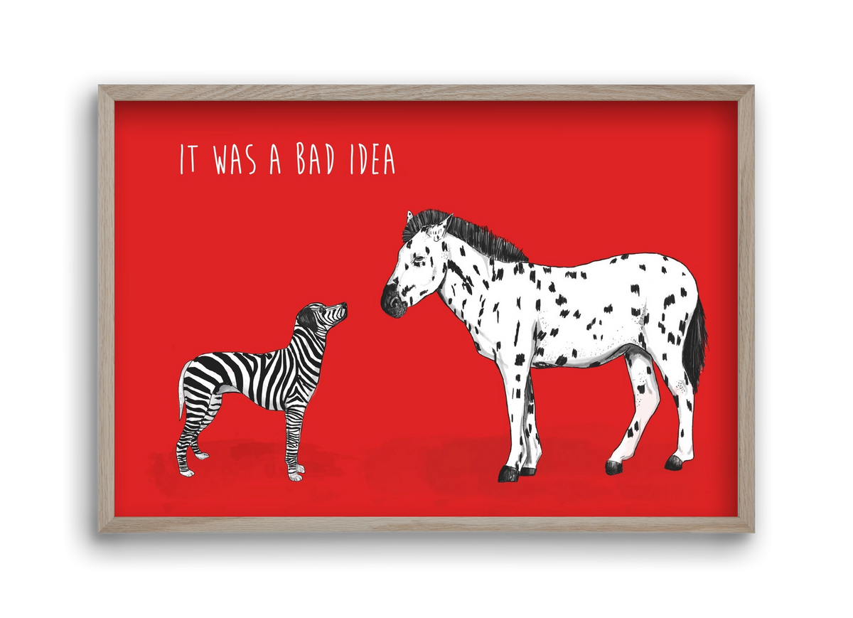 Bad idea, 45x30 cm (45x30 cm), Tölgy keret