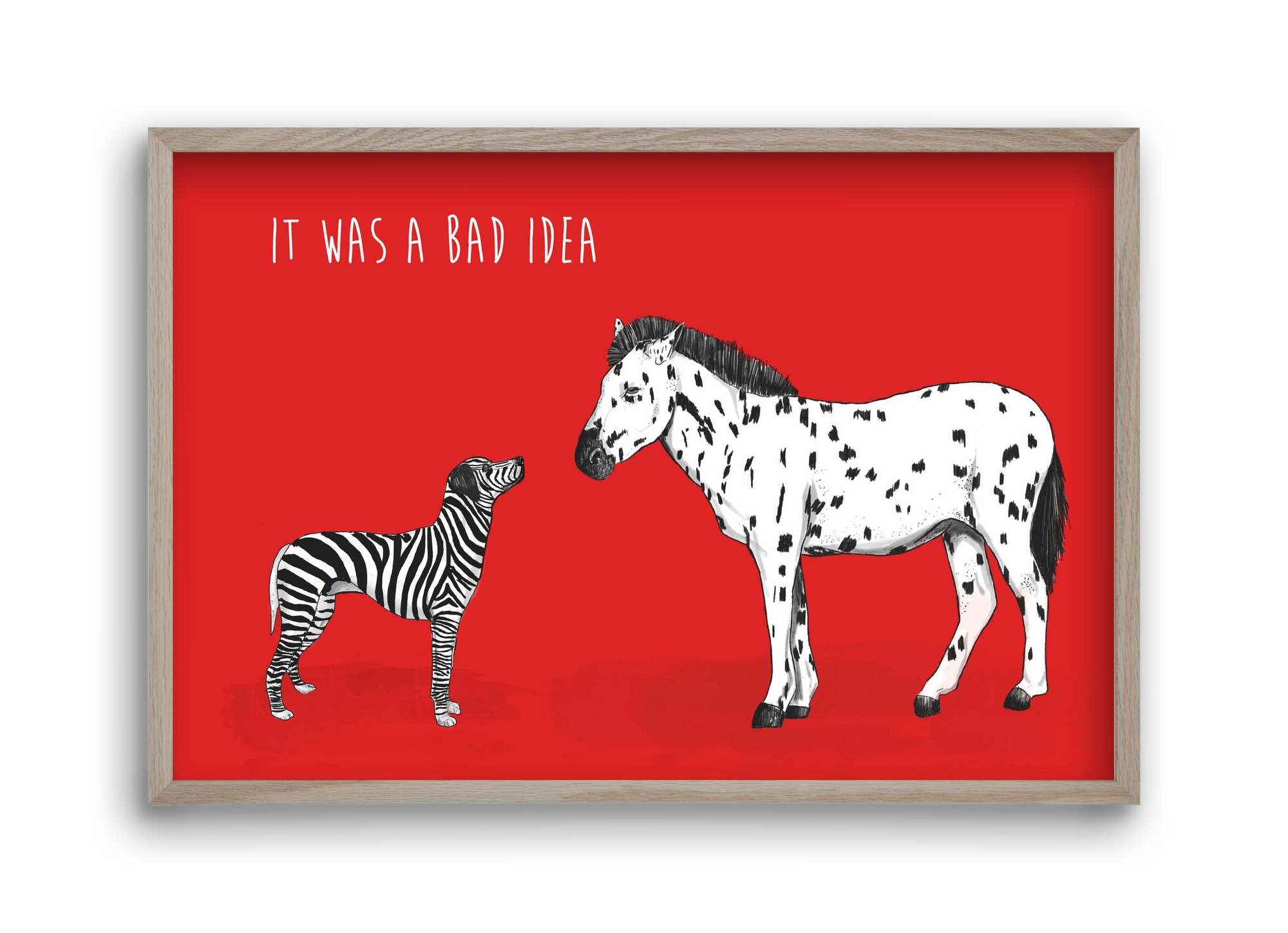 Bad idea, 45x30 cm (45x30 cm), Tölgy keret