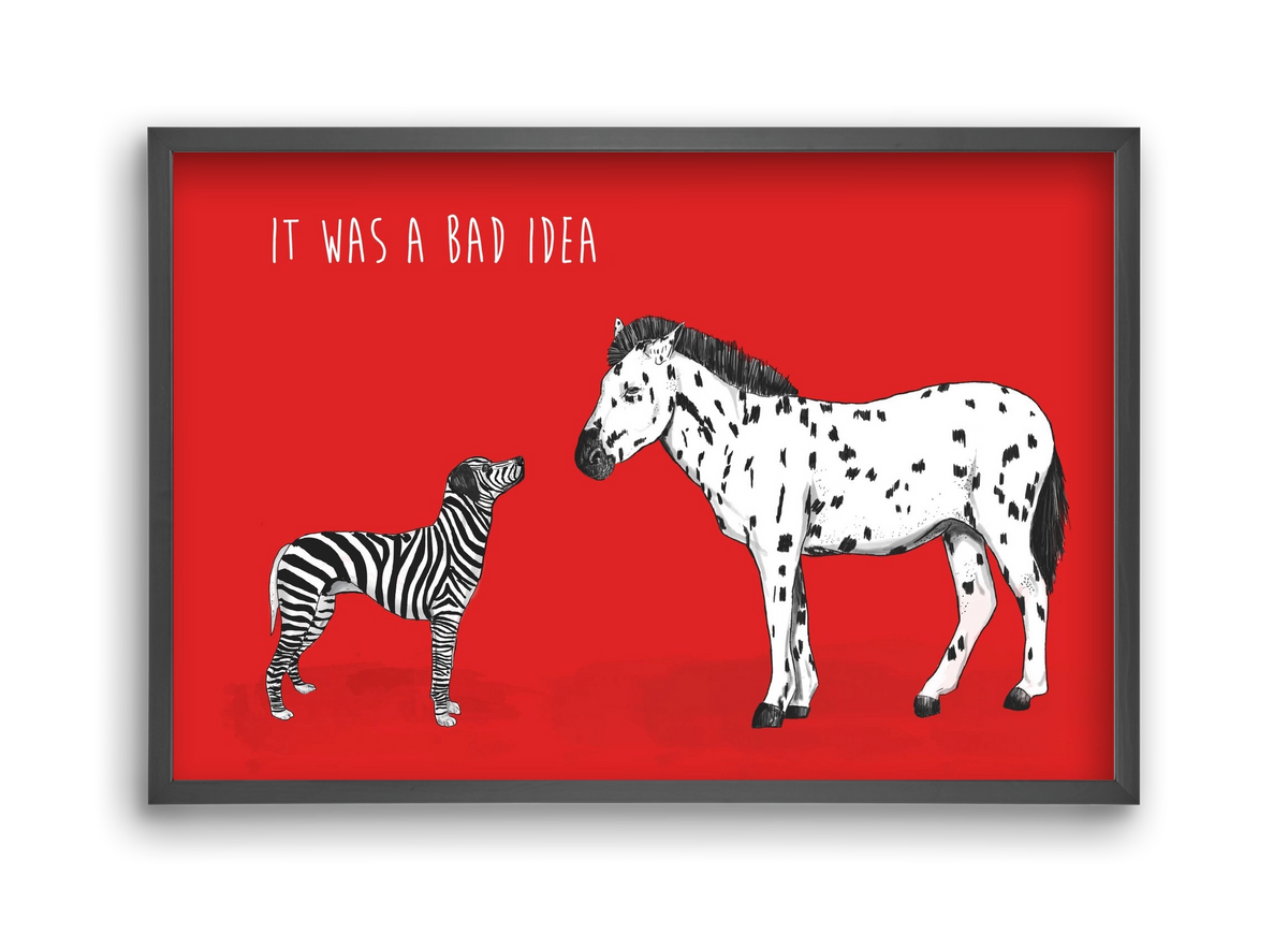 Bad idea, 45x30 cm (45x30 cm), Fekete keret