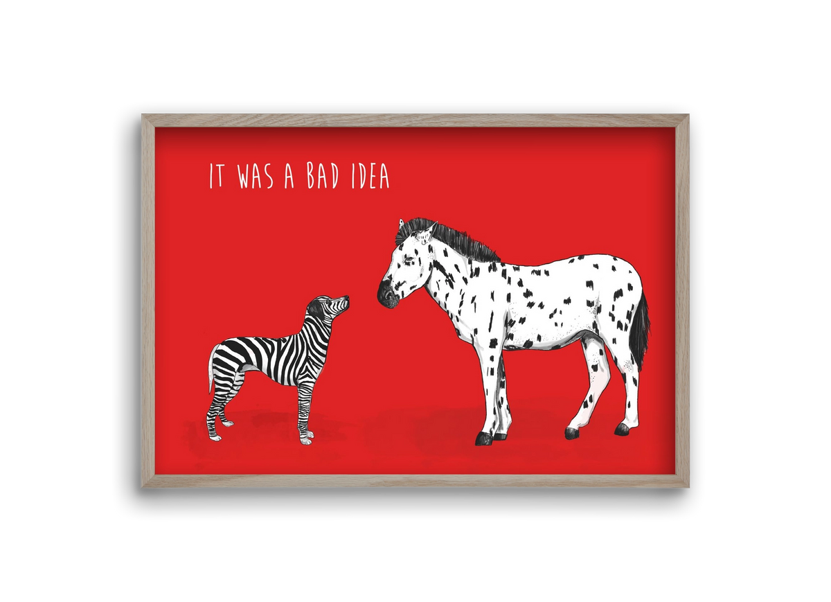 Bad idea, 30x20 cm (30x20 cm), Tölgy keret