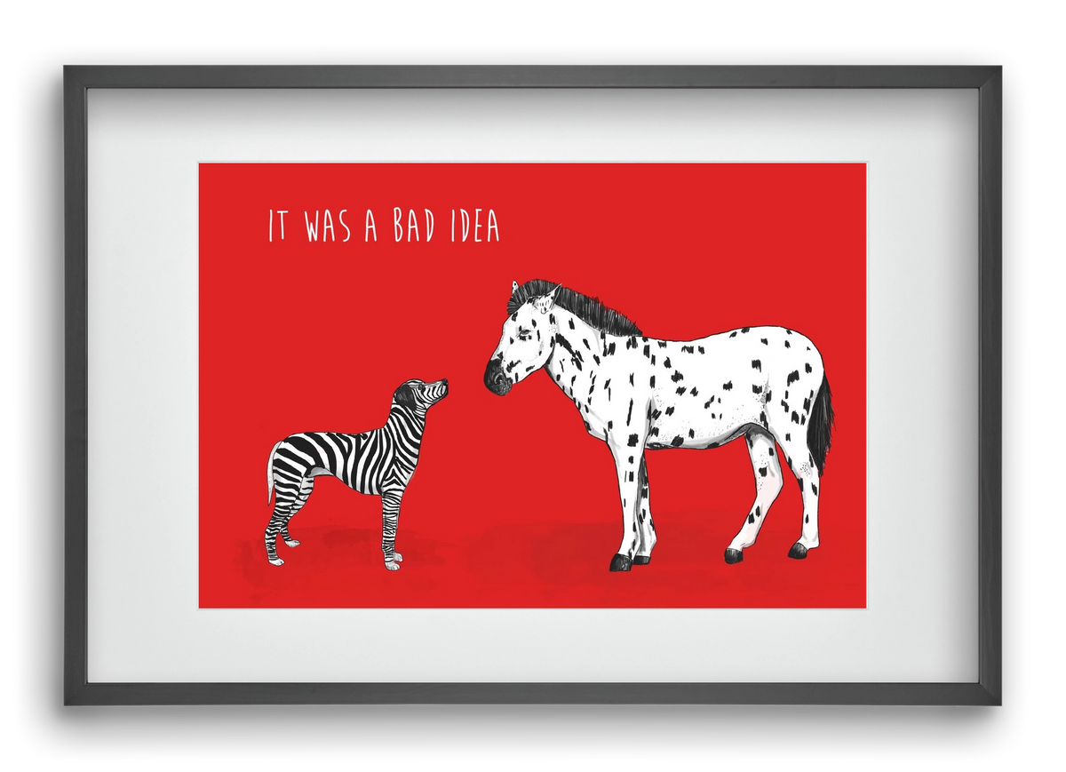 Bad idea, 60x40 cm (45x30 cm), Fekete keret, paszpartuval