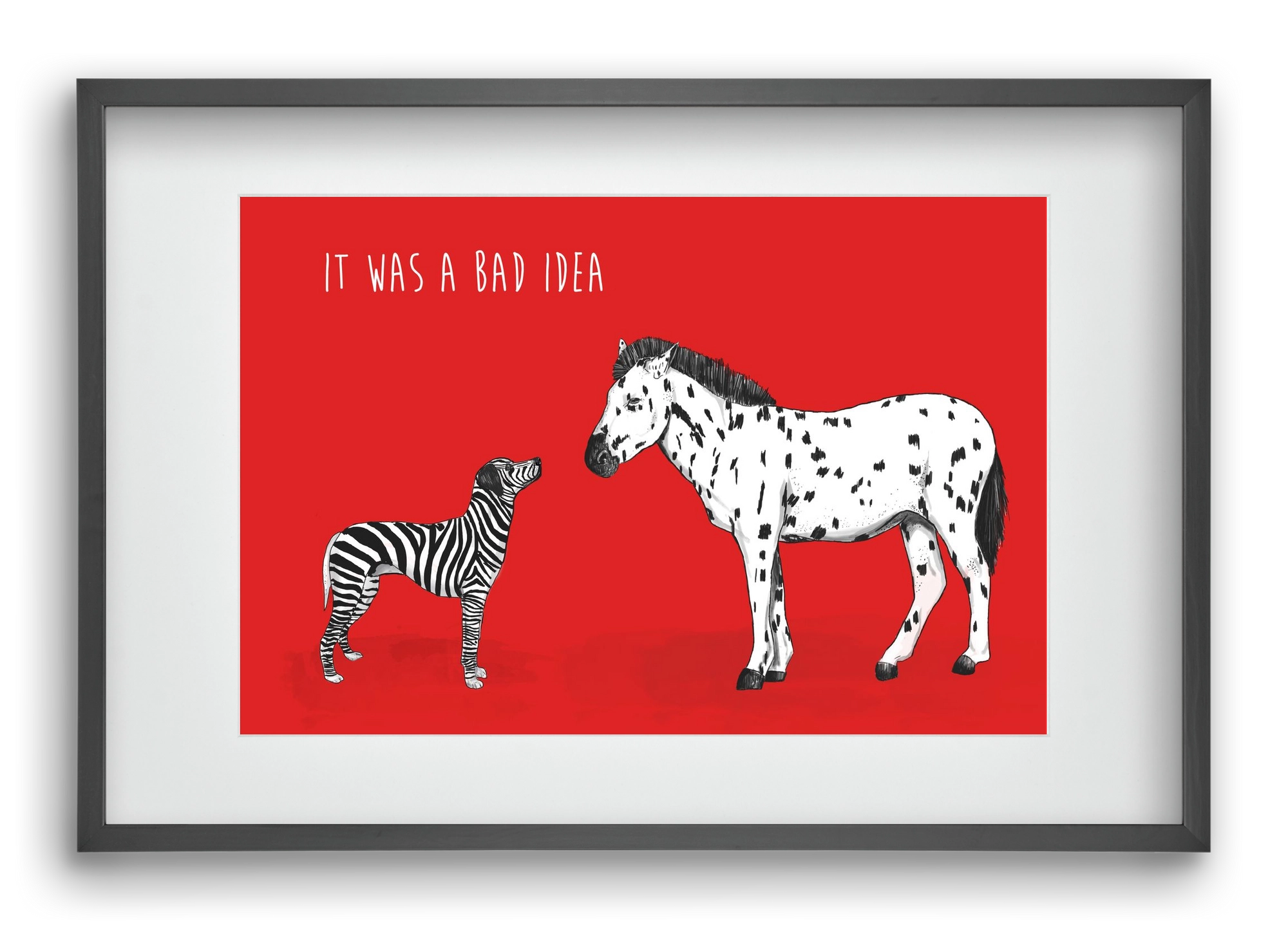 Bad idea, 60x40 cm (45x30 cm), Fekete keret, paszpartuval