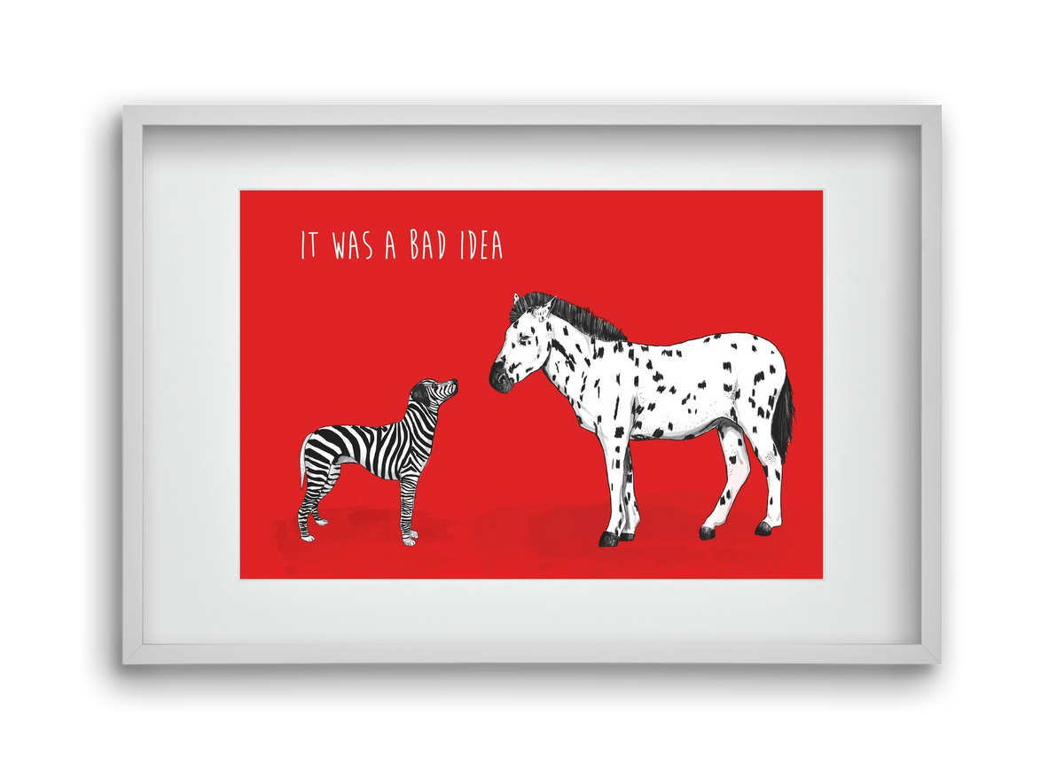 Bad idea, 45x30 cm (30x20 cm), Fehér keret, paszpartuval