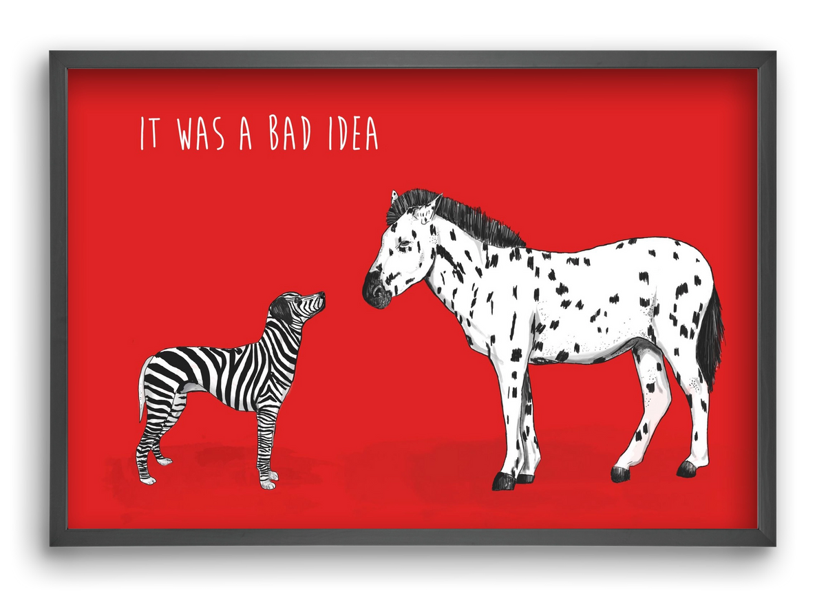 Bad idea, 60x40 cm (60x40 cm), Fekete keret