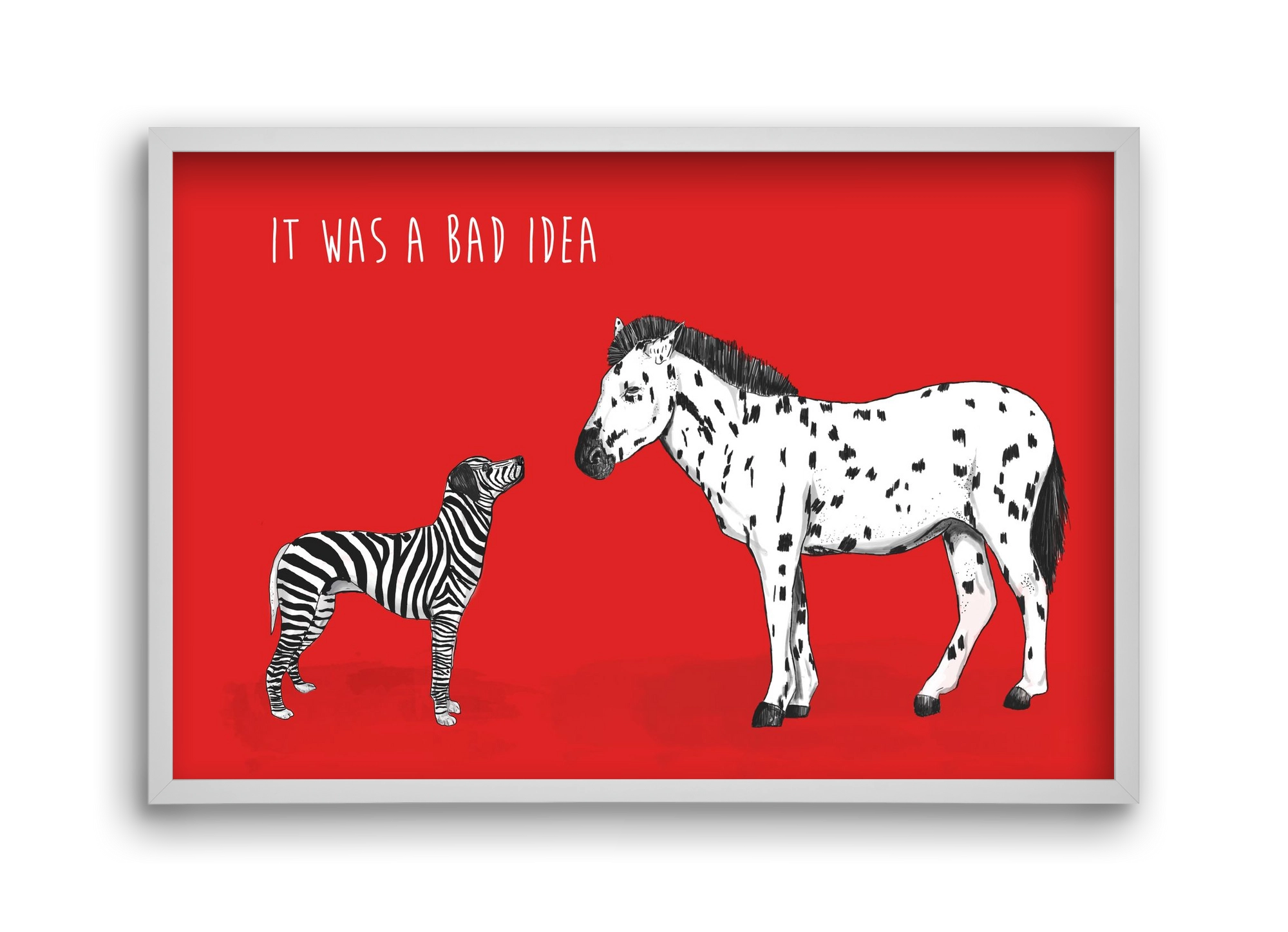 Bad idea, 45x30 cm (45x30 cm), Fehér keret