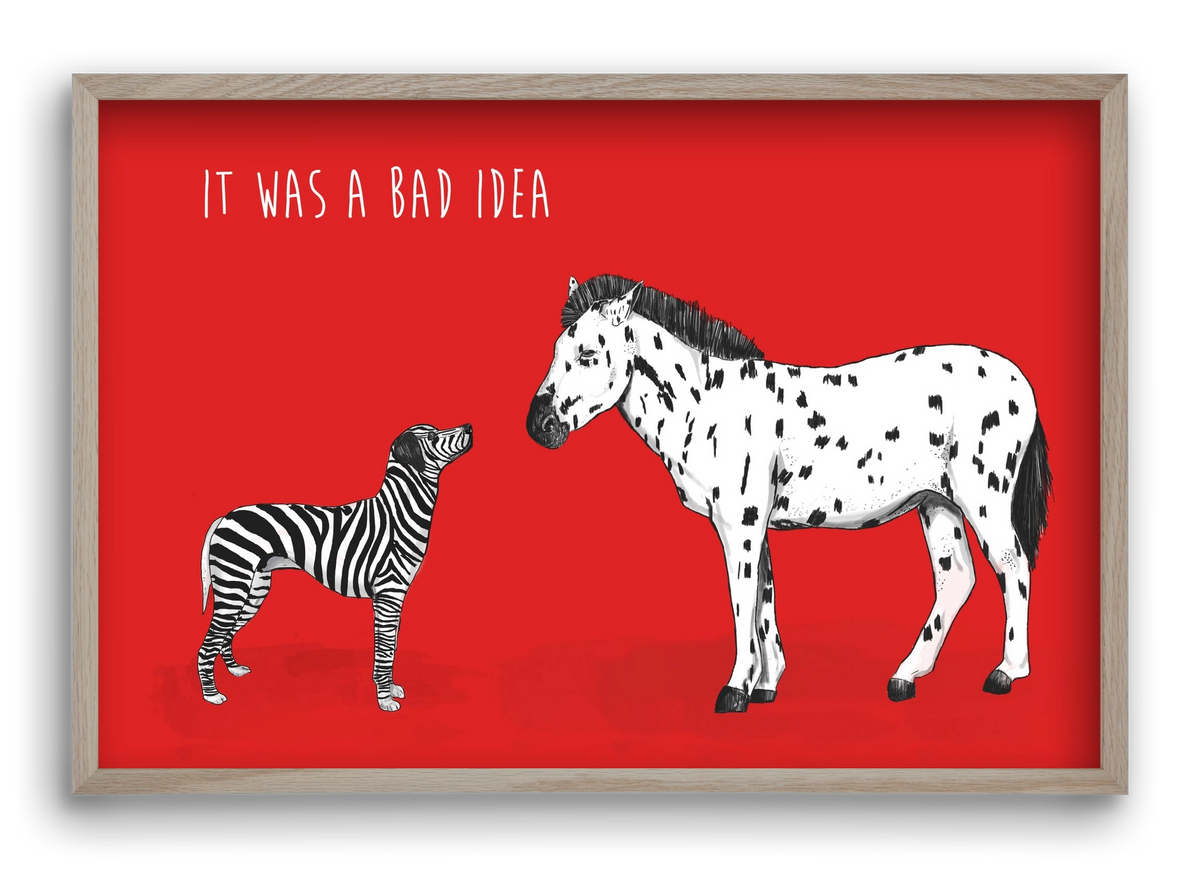 Bad idea, 60x40 cm (60x40 cm), Tölgy keret