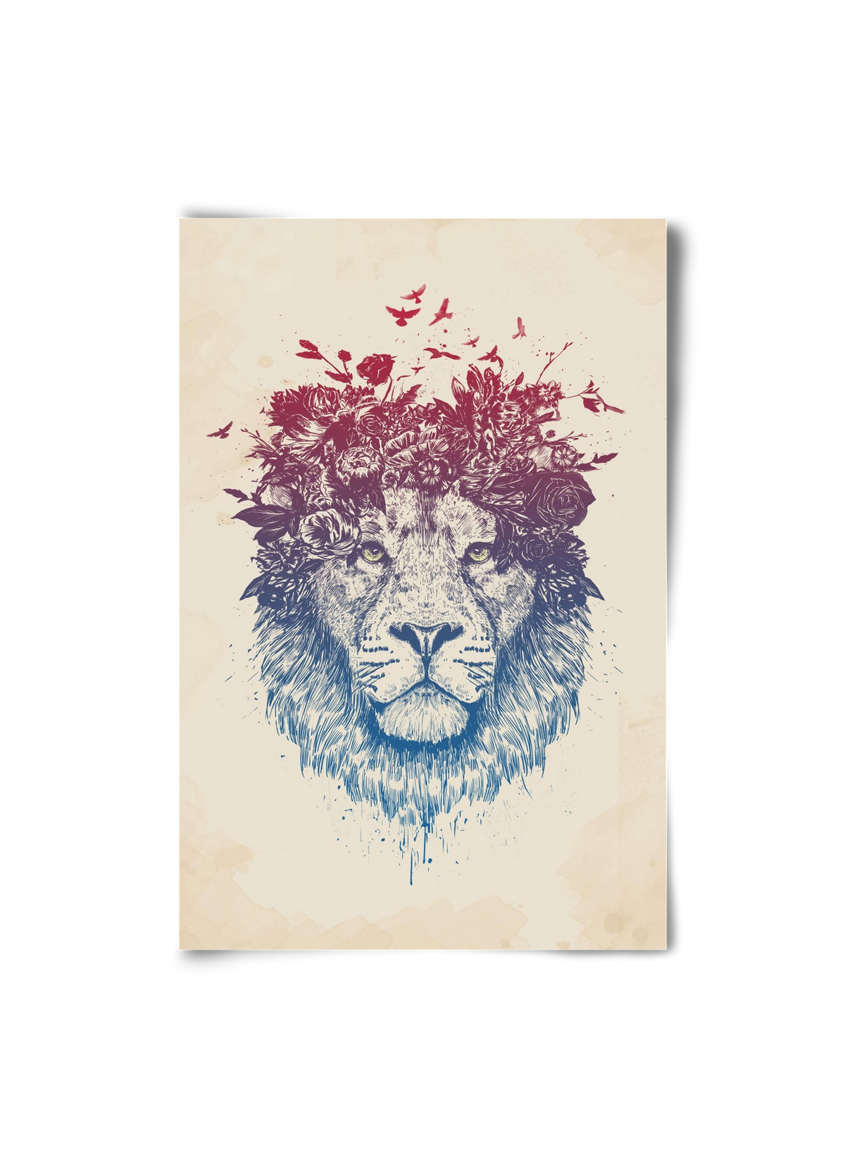 Floral lion III, 20x30 cm, Keret nélkül