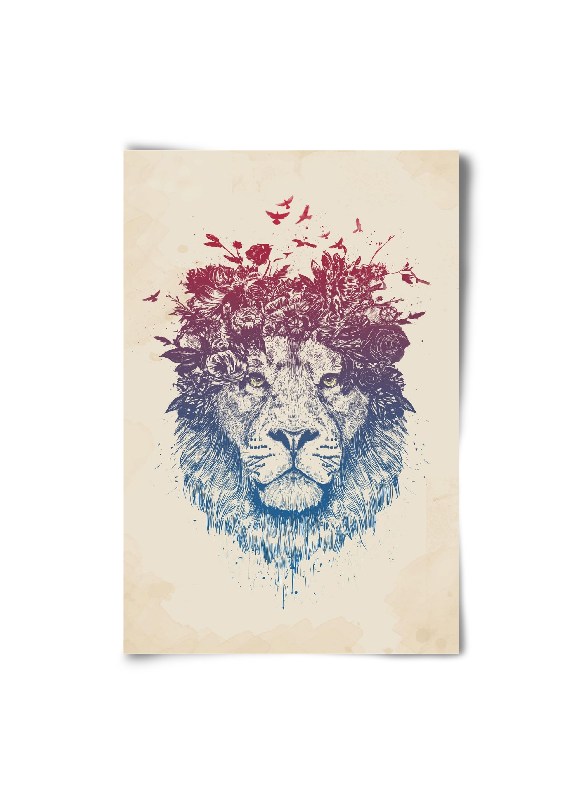 Floral lion III, 20x30 cm, Keret nélkül