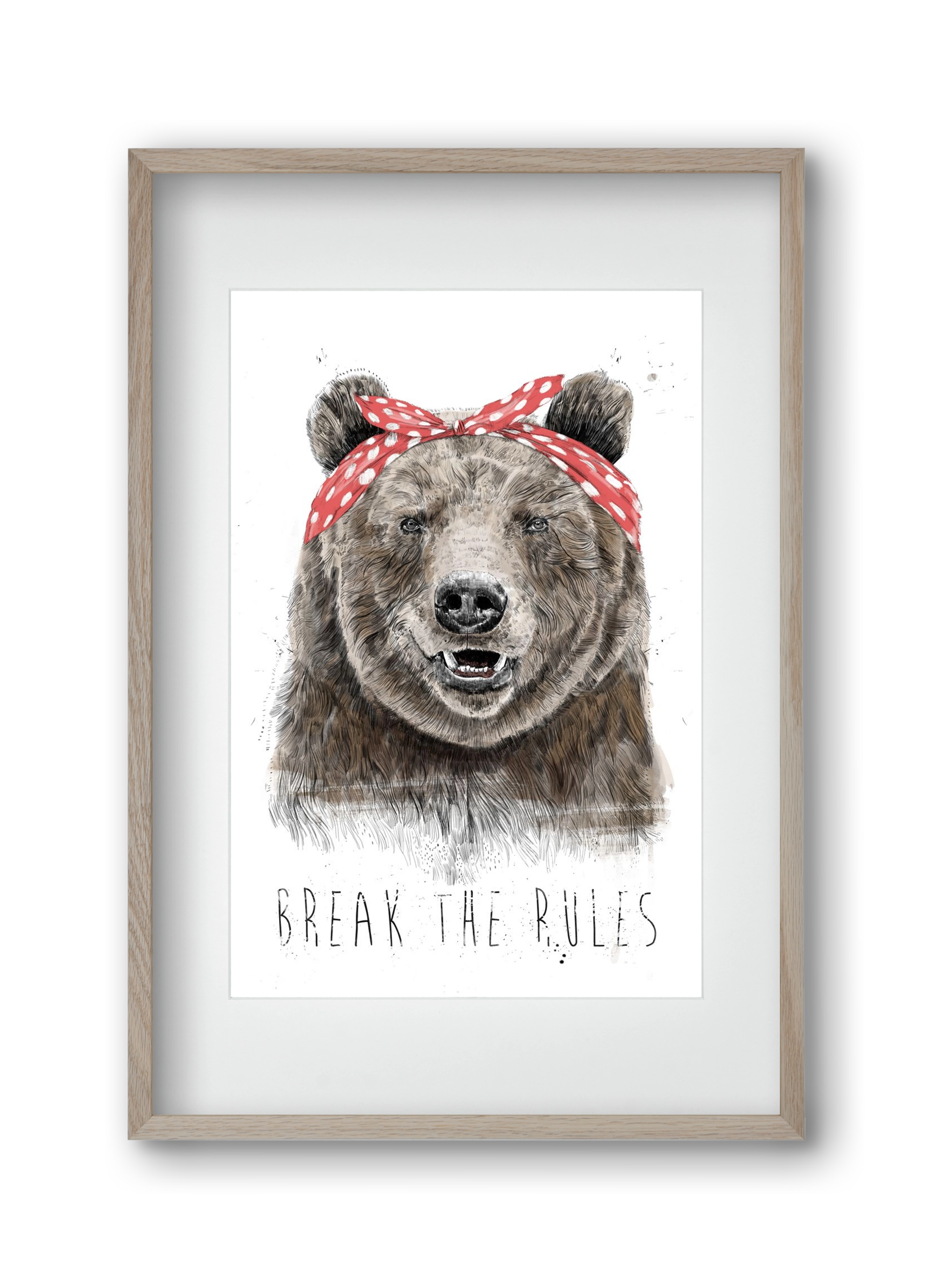 Break the rules II, 30x45 cm (20x30 cm), Tölgy keret, paszpartuval
