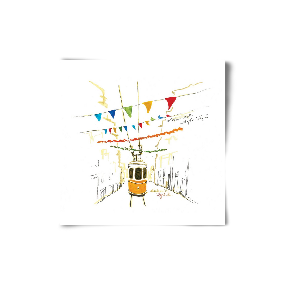 LISBON AQUARELLE NO.4, 20x20 cm, Keret nélkül