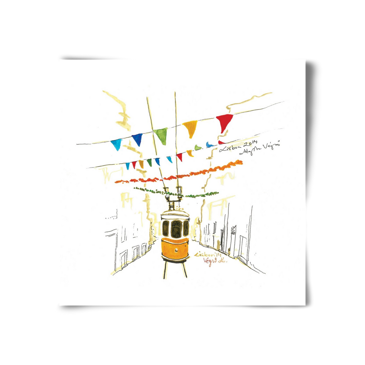 LISBON AQUARELLE NO.4, 30x30 cm, Keret nélkül