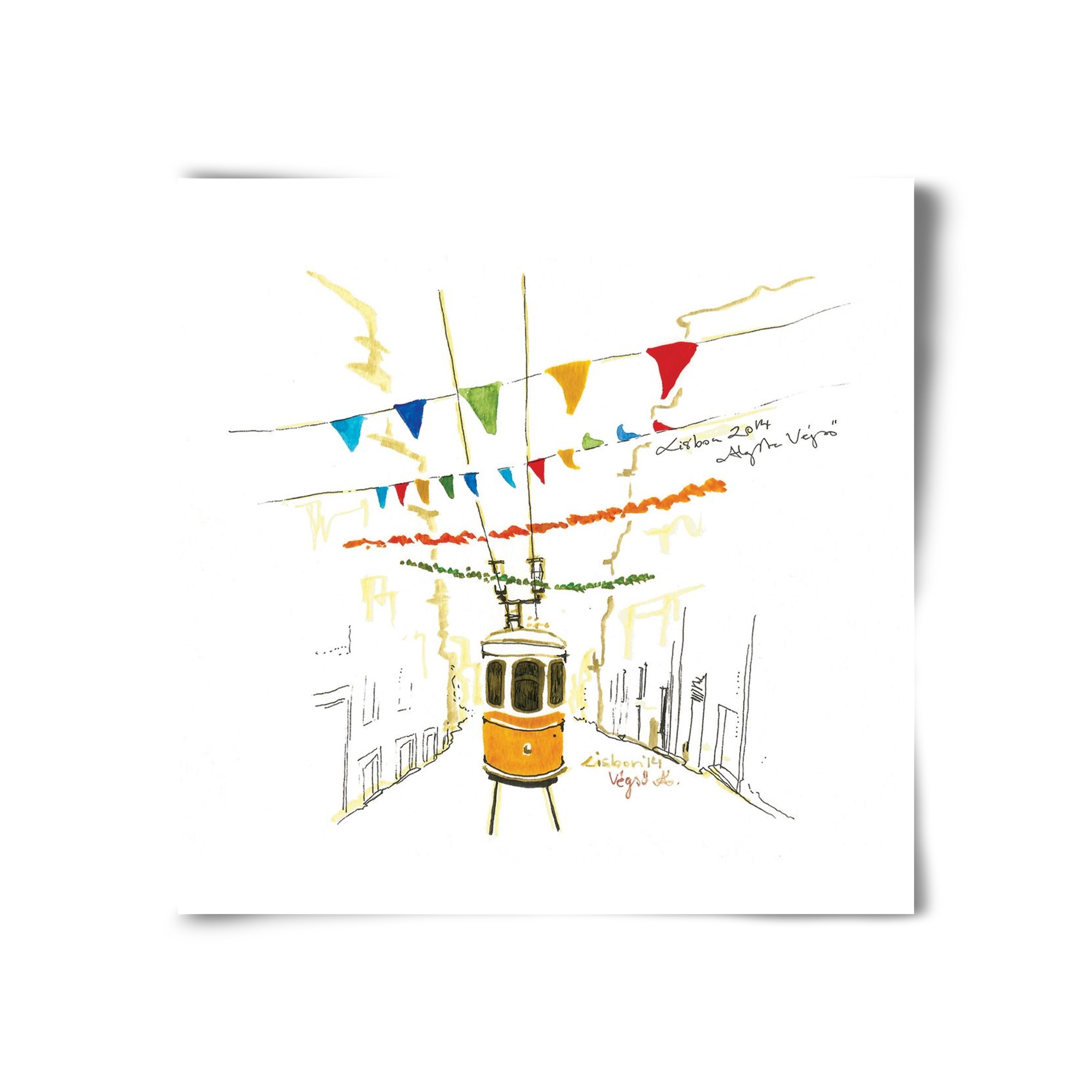 LISBON AQUARELLE NO.4, 30x30 cm, Keret nélkül