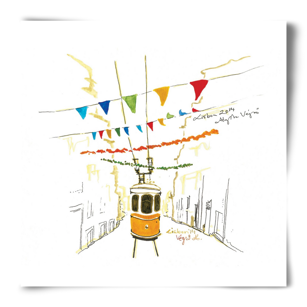 LISBON AQUARELLE NO.4, 50x50 cm, Keret nélkül