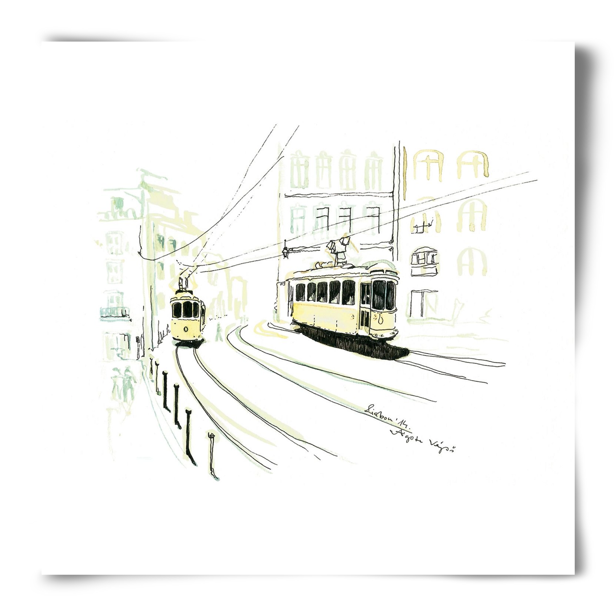 LISBON AQUARELLE NO.9, 50x50 cm, Keret nélkül