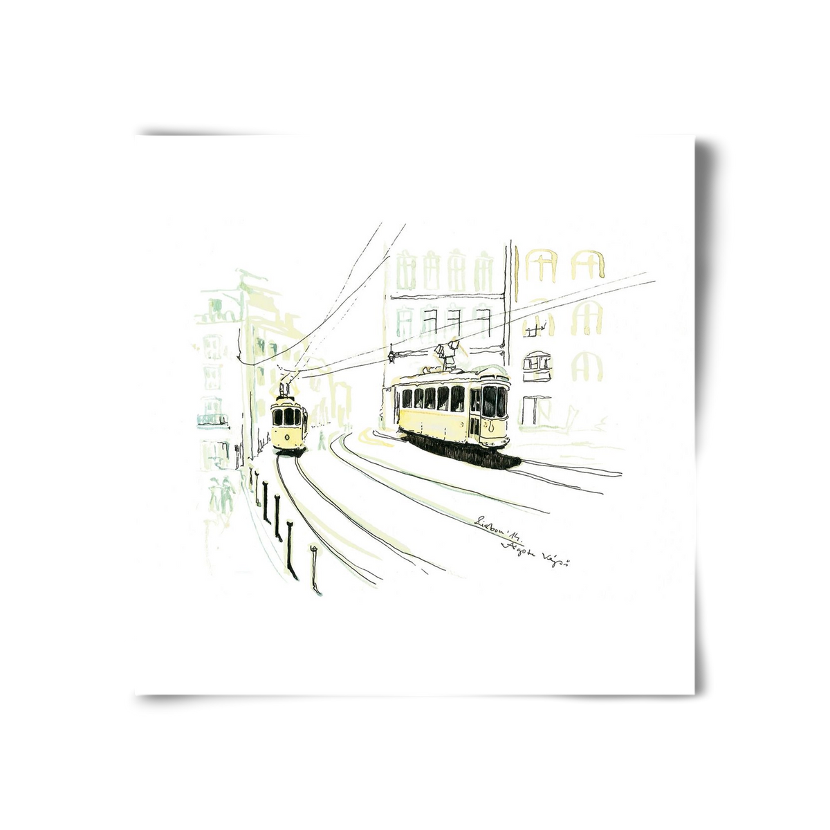 LISBON AQUARELLE NO.9, 30x30 cm, Keret nélkül