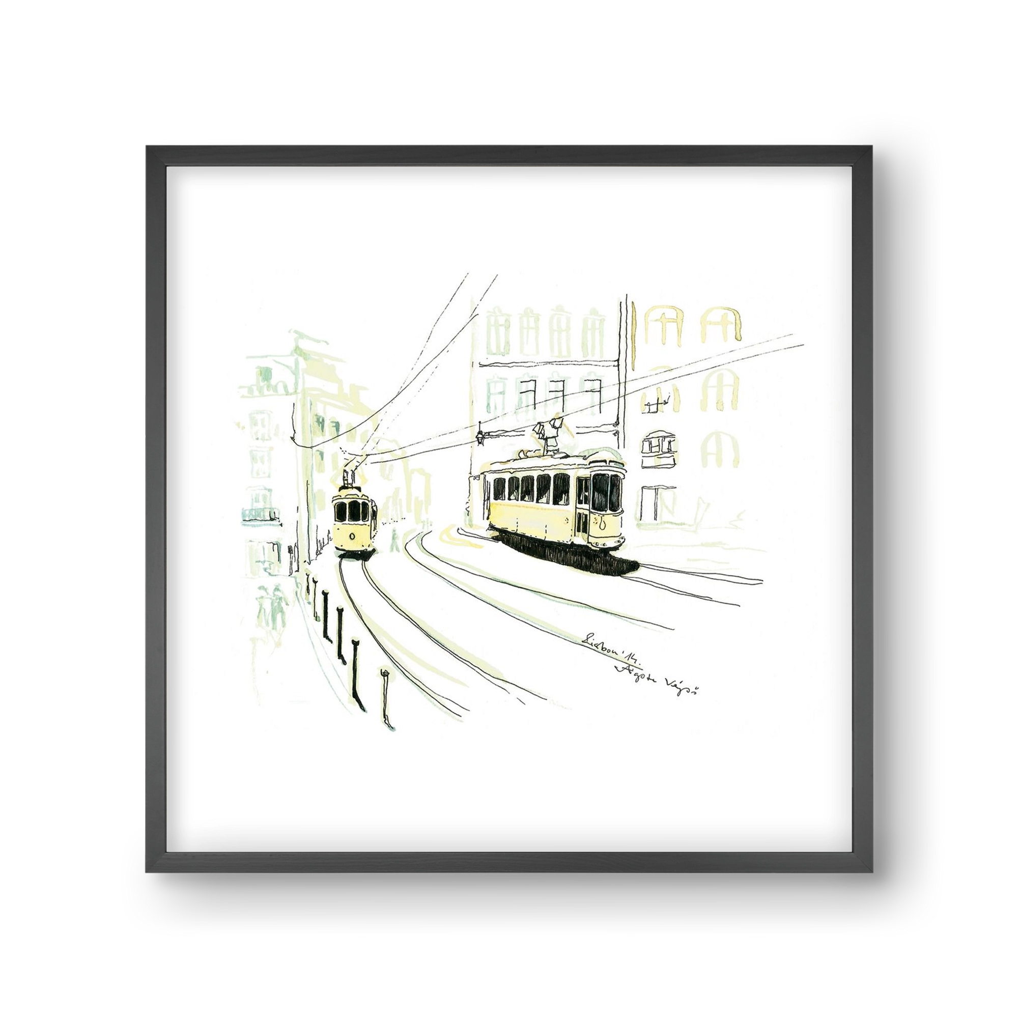 LISBON AQUARELLE NO.9, 30x30 cm (30x30 cm), Fekete keret