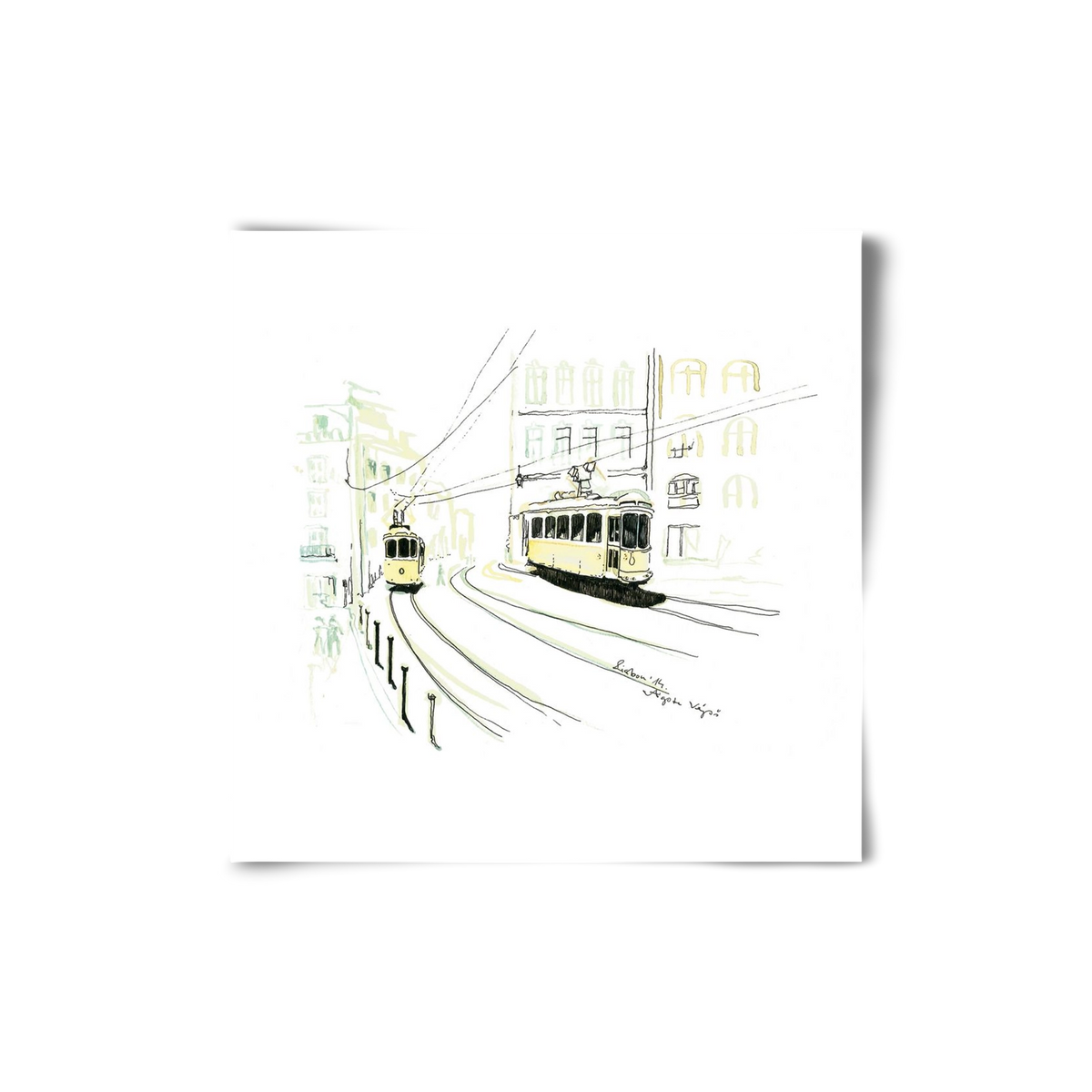 LISBON AQUARELLE NO.9, 20x20 cm, Keret nélkül