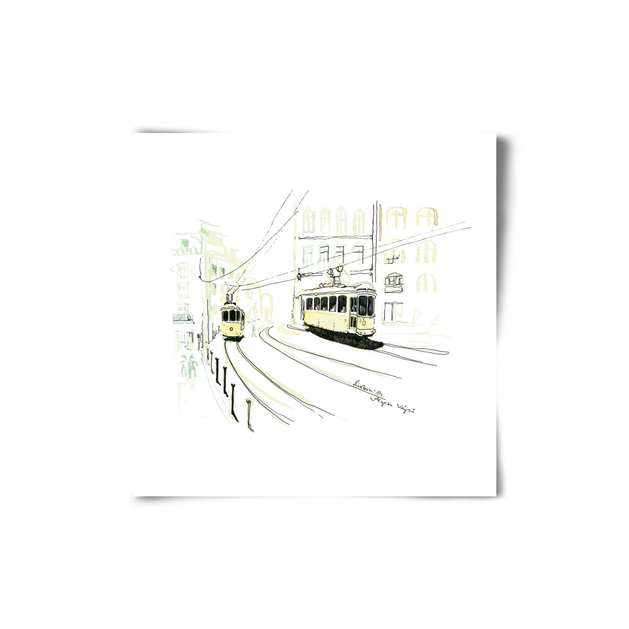 LISBON AQUARELLE NO.9, 20x20 cm, Keret nélkül